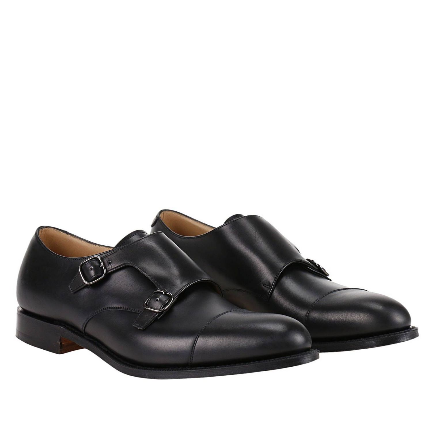 CHURCH'S: Detroit smooth shoes with double buckles on the upper ...