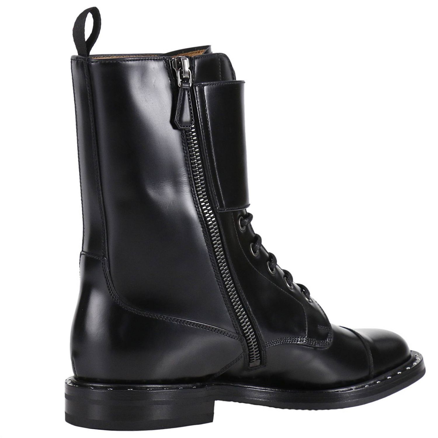 CHURCH'S: Stivaletto Stefy stringato con maxi fibbia micro borchie e fondo  dainite - Nero | Stivaletti Church's DU0003 9SN GIGLIO.COM