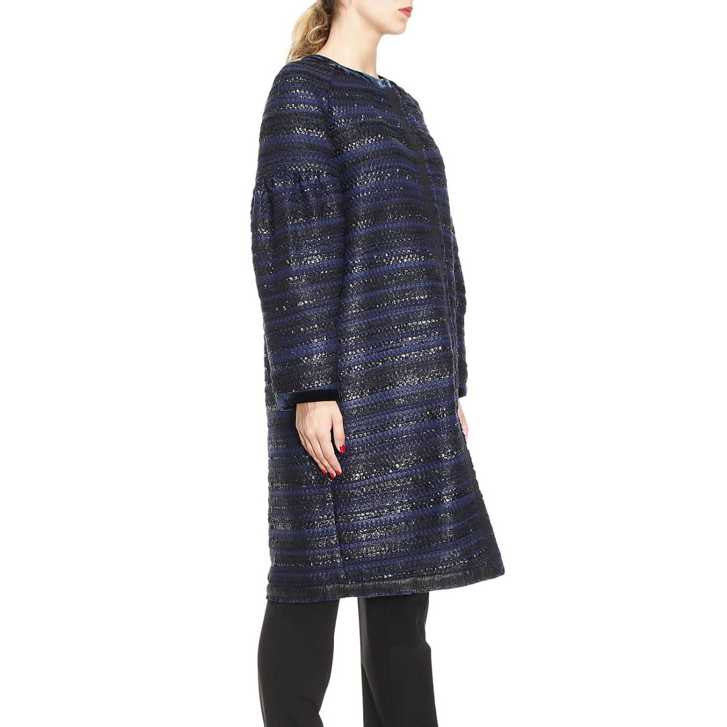 Alberta Ferretti Outlet: Coat women | Coat Alberta Ferretti Women Blue ...