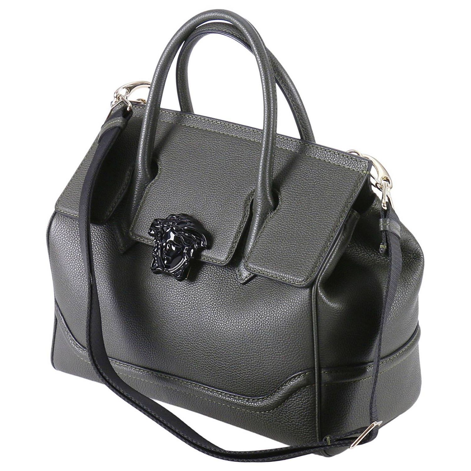 Versace Outlet: Borsa Palazzo Empire grande con maxi testa di Medusa e  doppia tracolla - Verde | Borsa A Mano Versace DBFF453N DVTG4 GIGLIO.COM