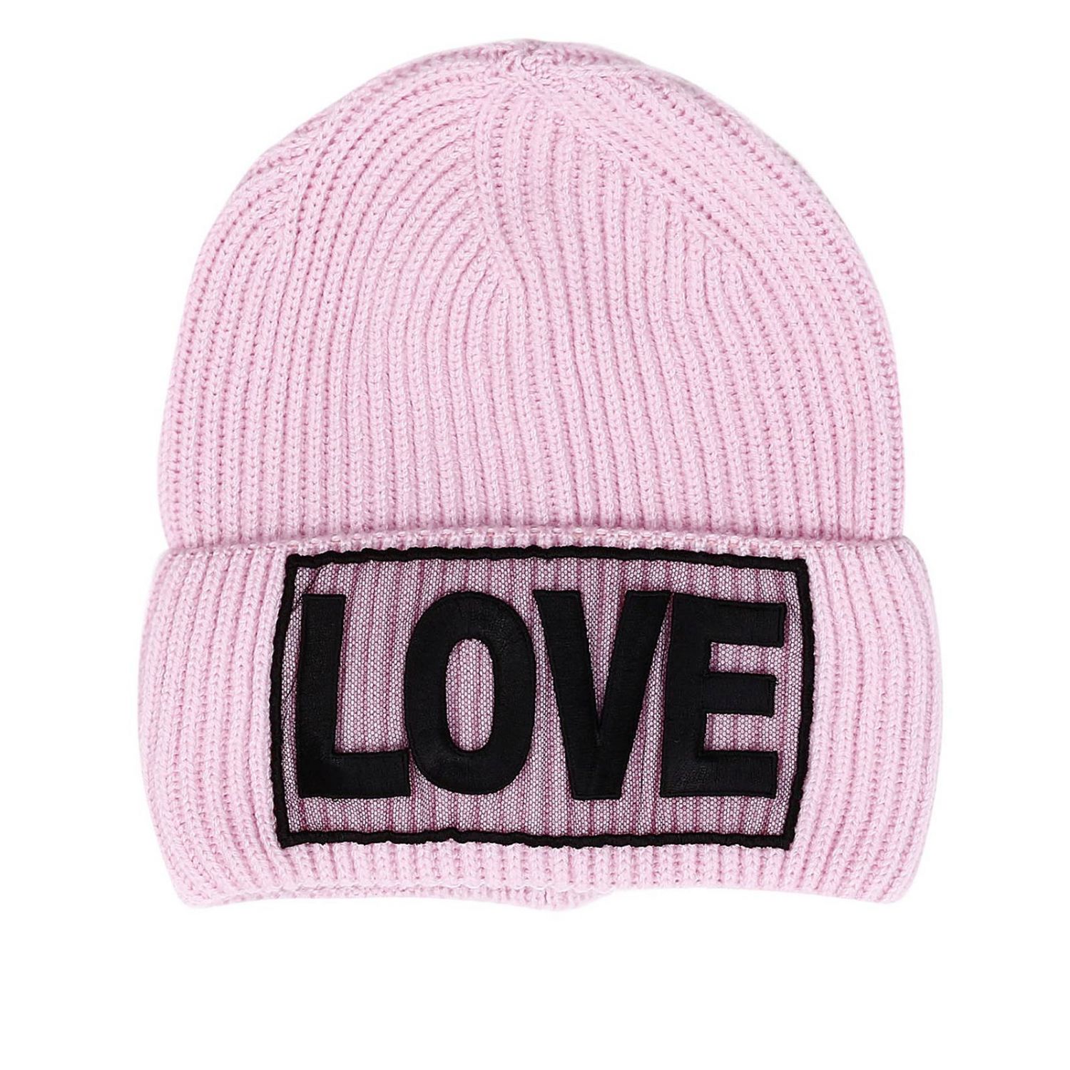 Versace Outlet: Cappello a berretto in lana con maxi patch Love - Rosa | Cappello  Versace ICAP007 IK0118 GIGLIO.COM
