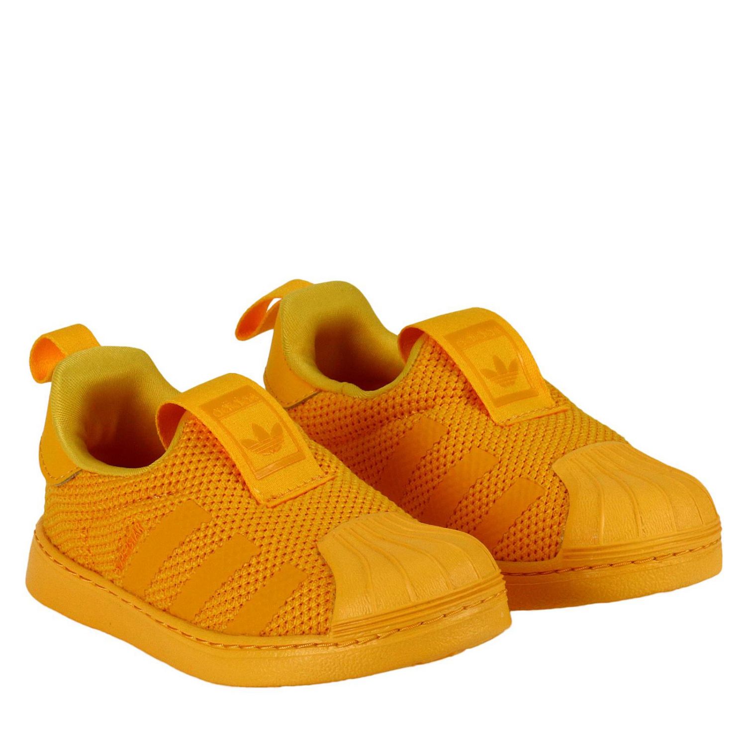 superstar slip on kids yellow