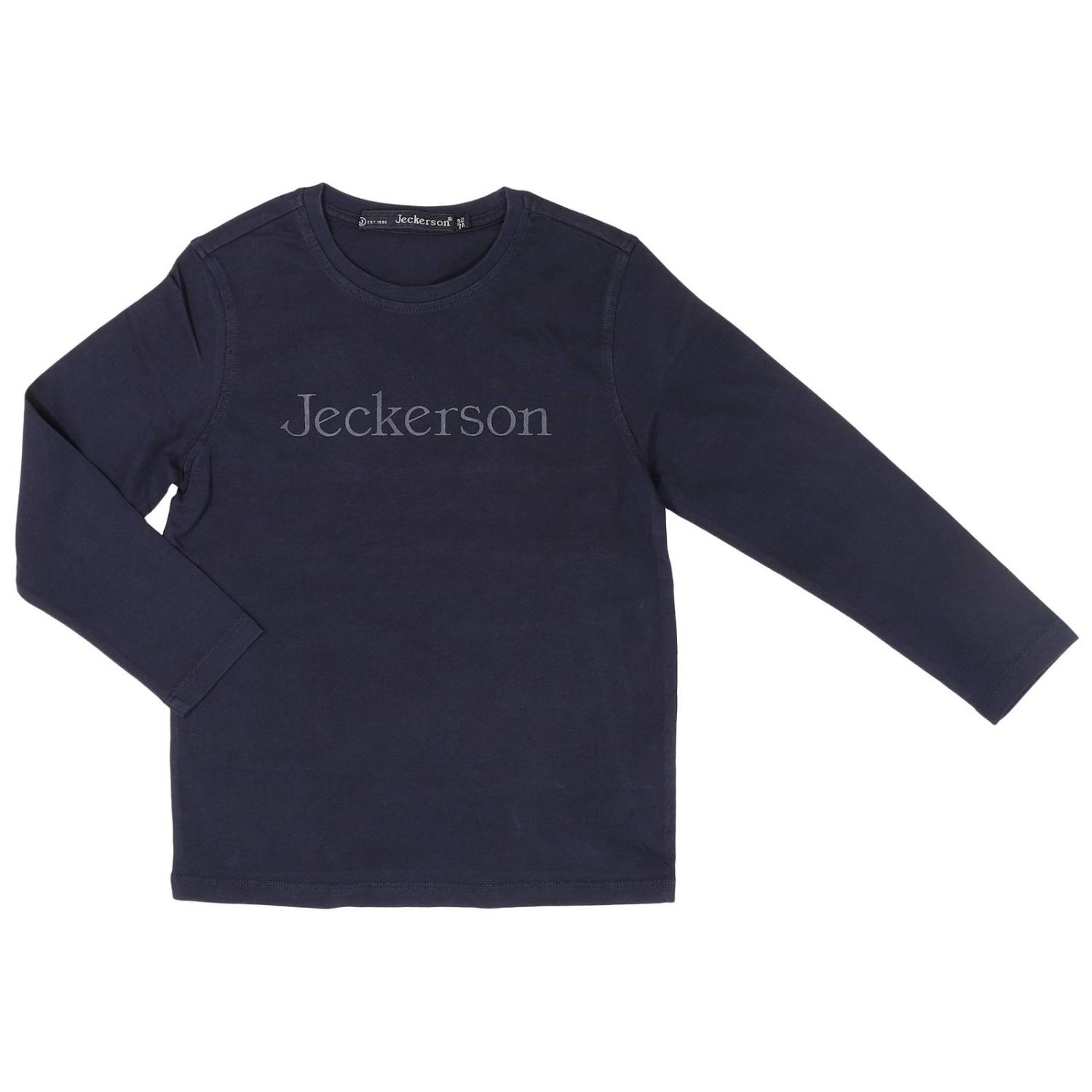 Jeckerson Outlet: Maglia a manica lunga in cotone con stampa logo basic -  Blue | T-Shirt Jeckerson JA711330 GIGLIO.COM
