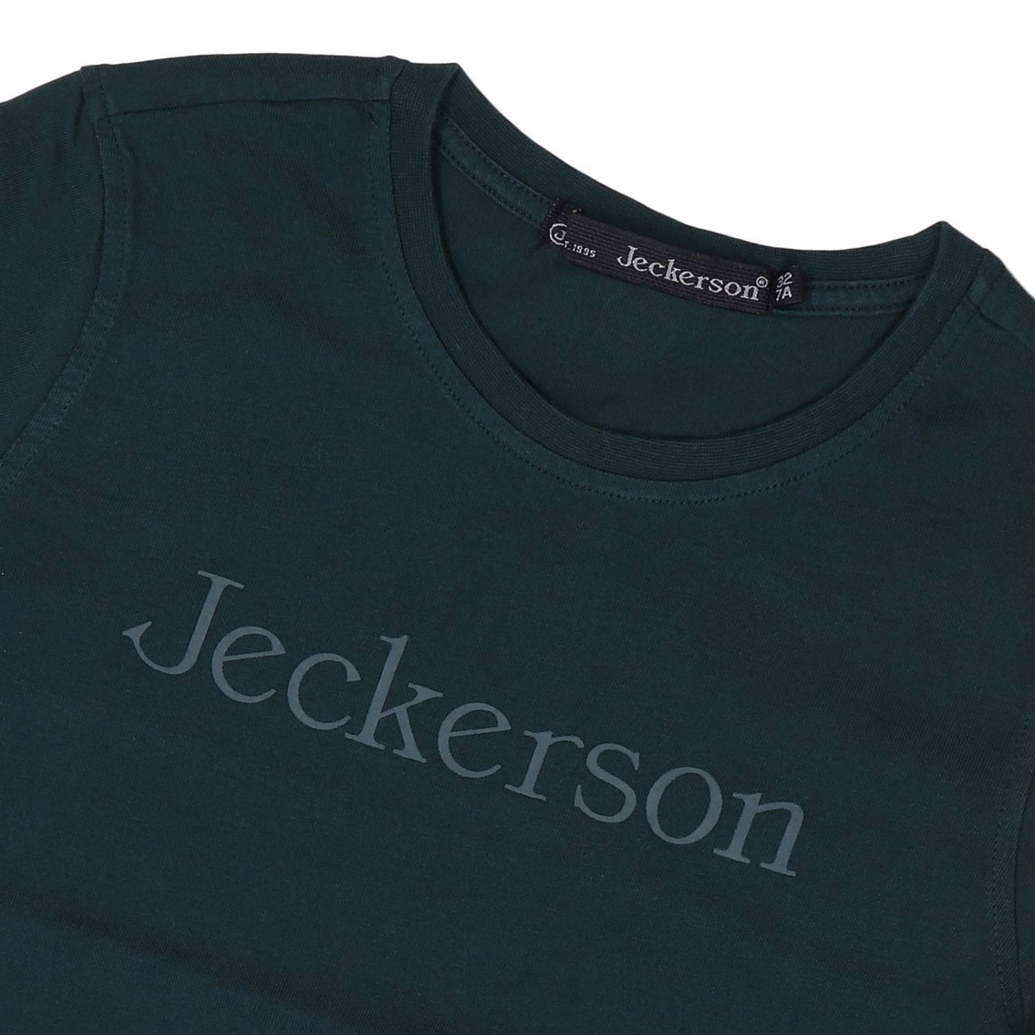Jeckerson Outlet: Maglia a manica lunga in cotone con stampa logo basic -  Verde | T-Shirt Jeckerson JA711330 GIGLIO.COM