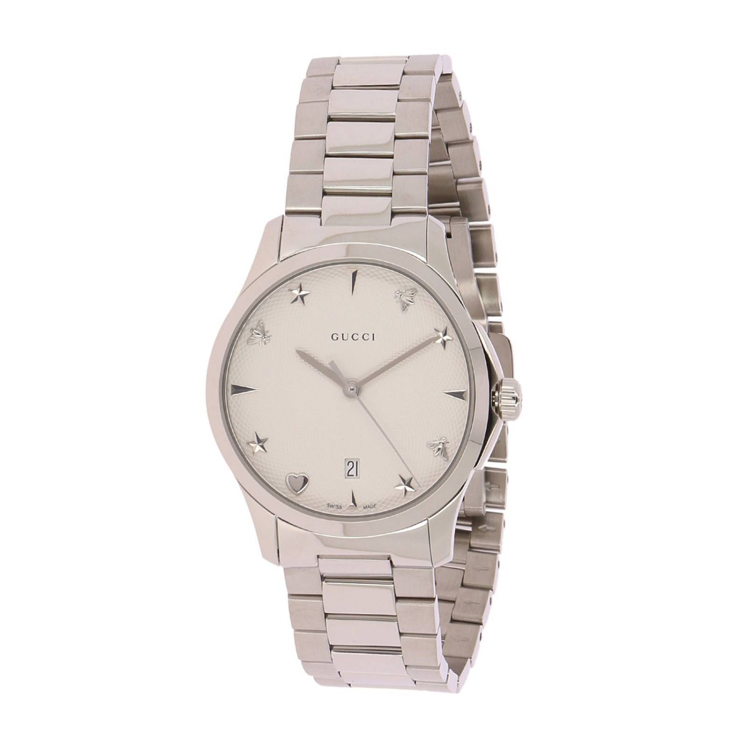 Vend tilbage Bølle Defekt GUCCI: G-Timeless watch 38 mm case with monogram/floral pattern | Watch  Gucci Women Silver | Watch Gucci YA1264028 GIGLIO.COM