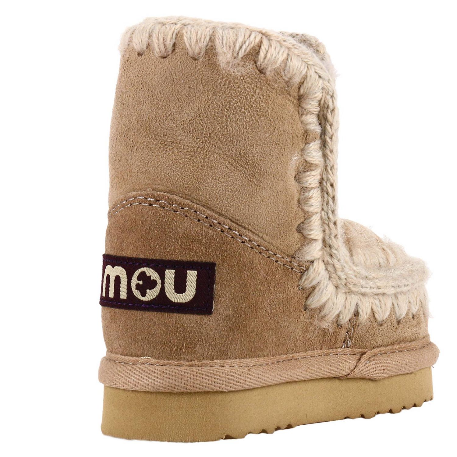 Mou Outlet: Stivaletto Eskimo Kid alto in pelle di pecora scamosciata e  lana con para alta - Beige | Scarpe Mou ESKIMO KID GIGLIO.COM