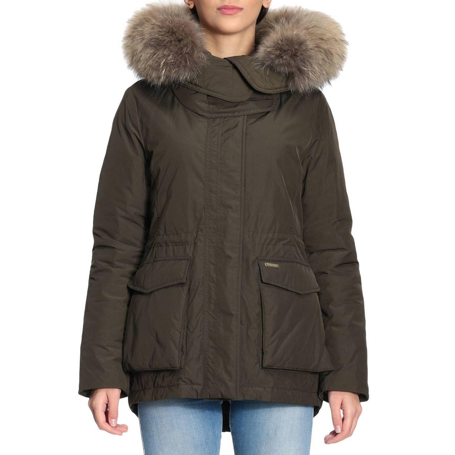Woolrich Outlet: jacket for woman - Moss Green | Woolrich jacket ...