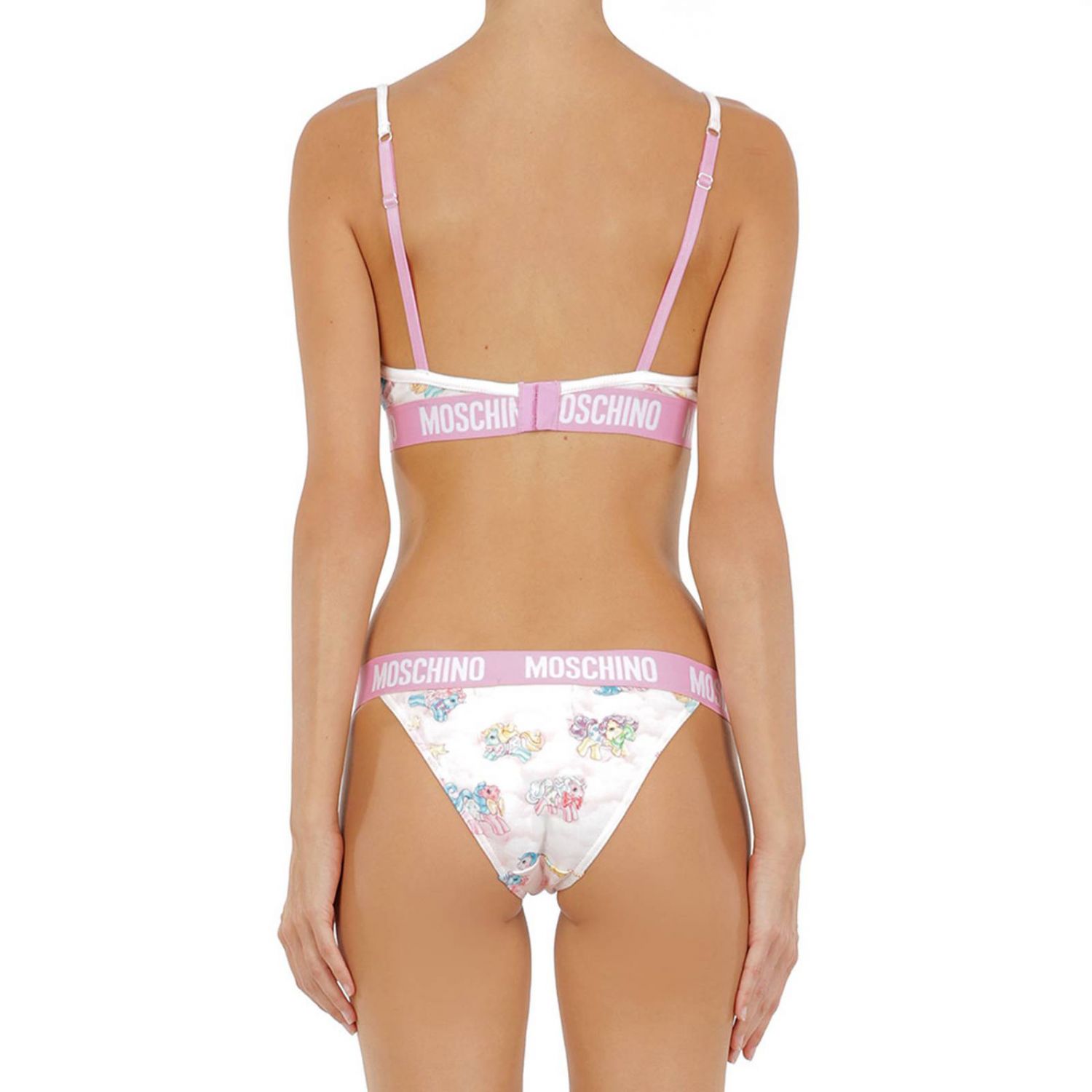 Moschino Couture Outlet Triangle bra and pants with print Moschino My