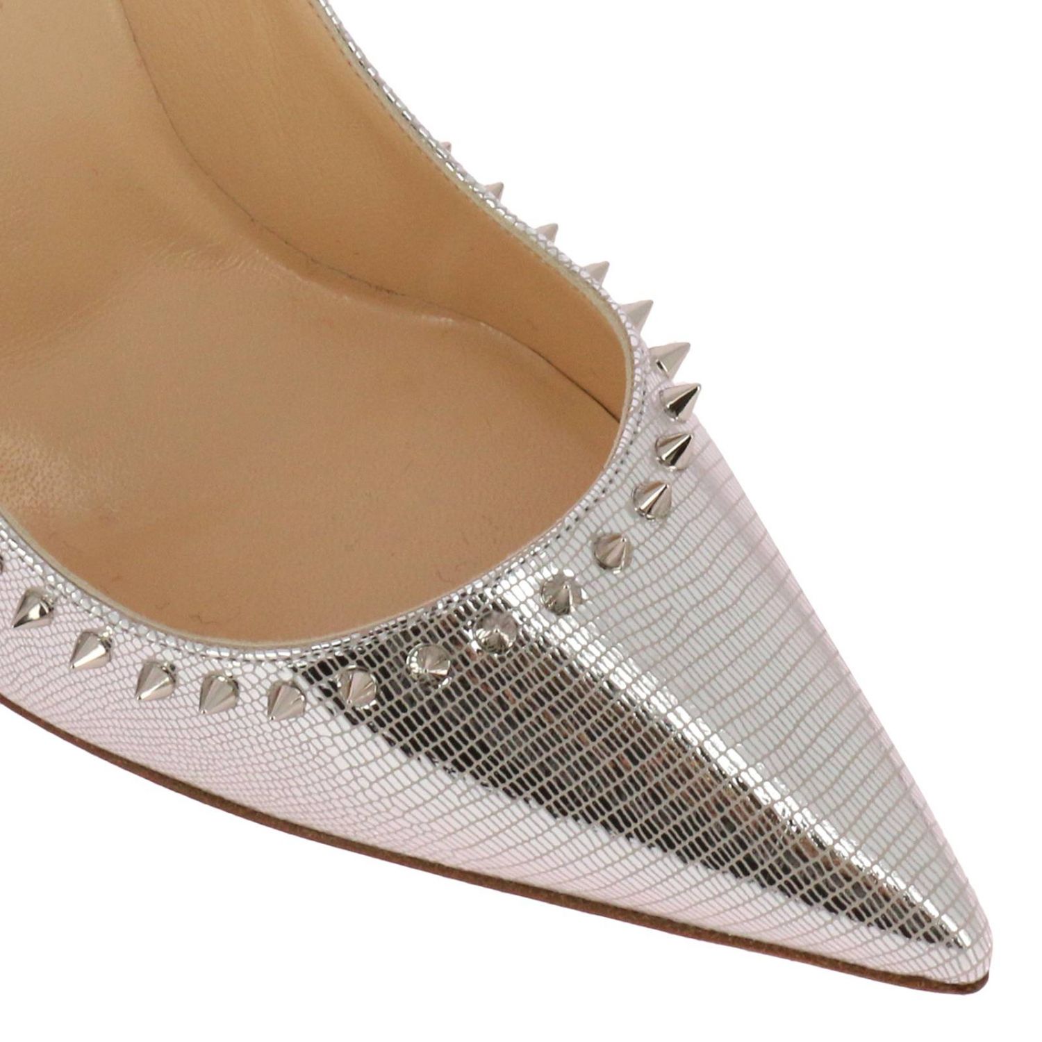 silver louboutin pumps