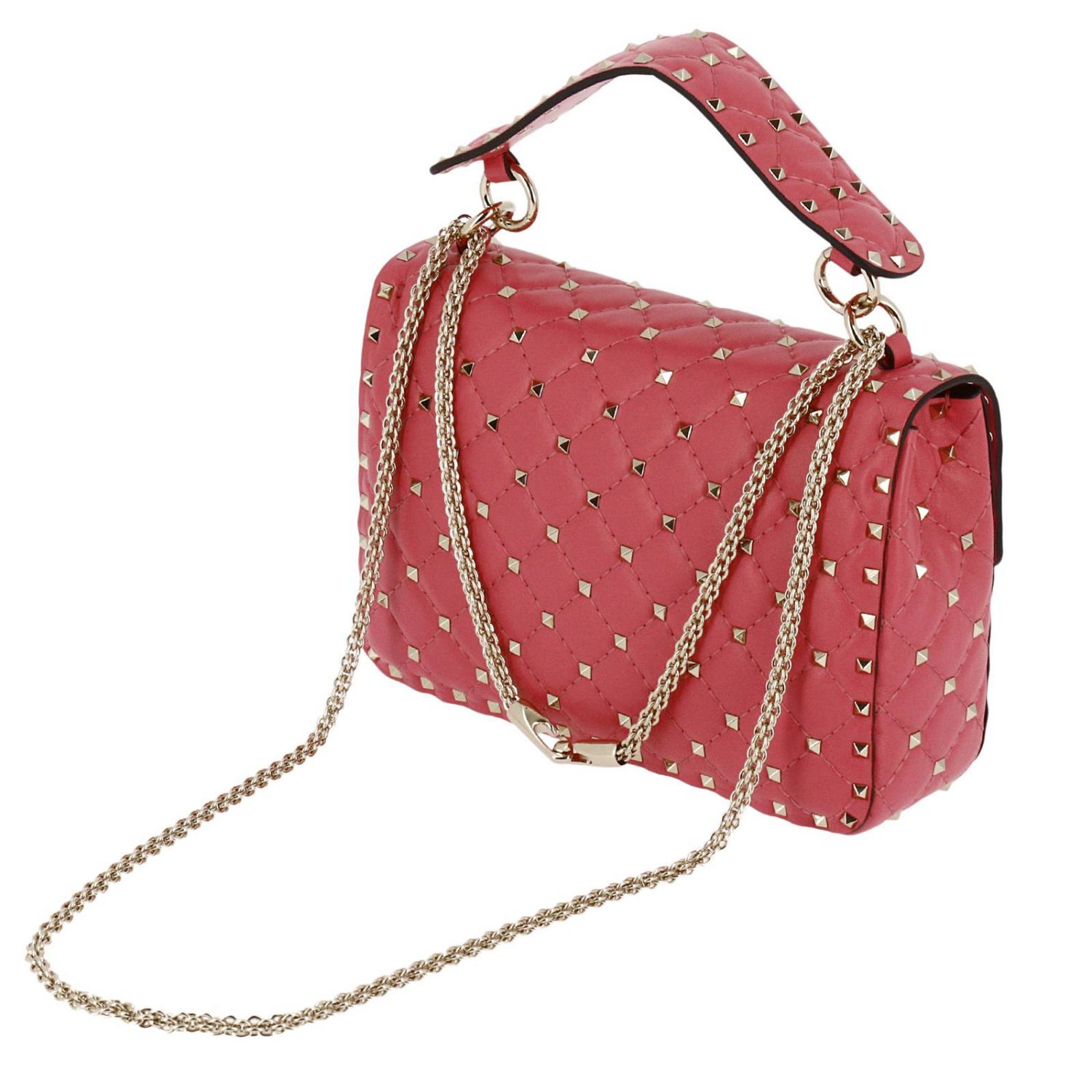 pink valentino garavani small rockstud shoulder bag