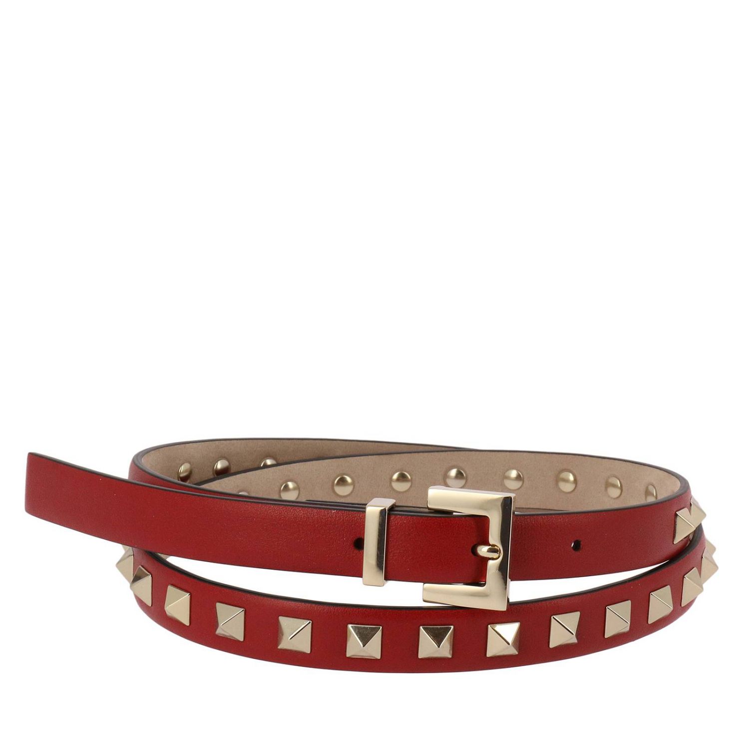 Valentino Rockstud 1.5 cm wide belt with multi metal studs | Belt ...