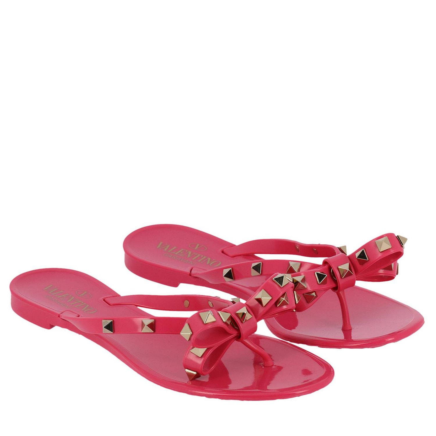 valentino pink flip flops