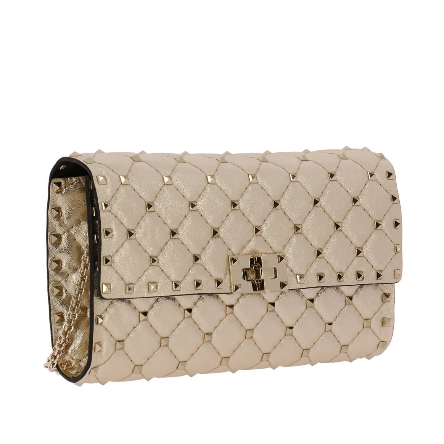 valentino rockstud spike clutch