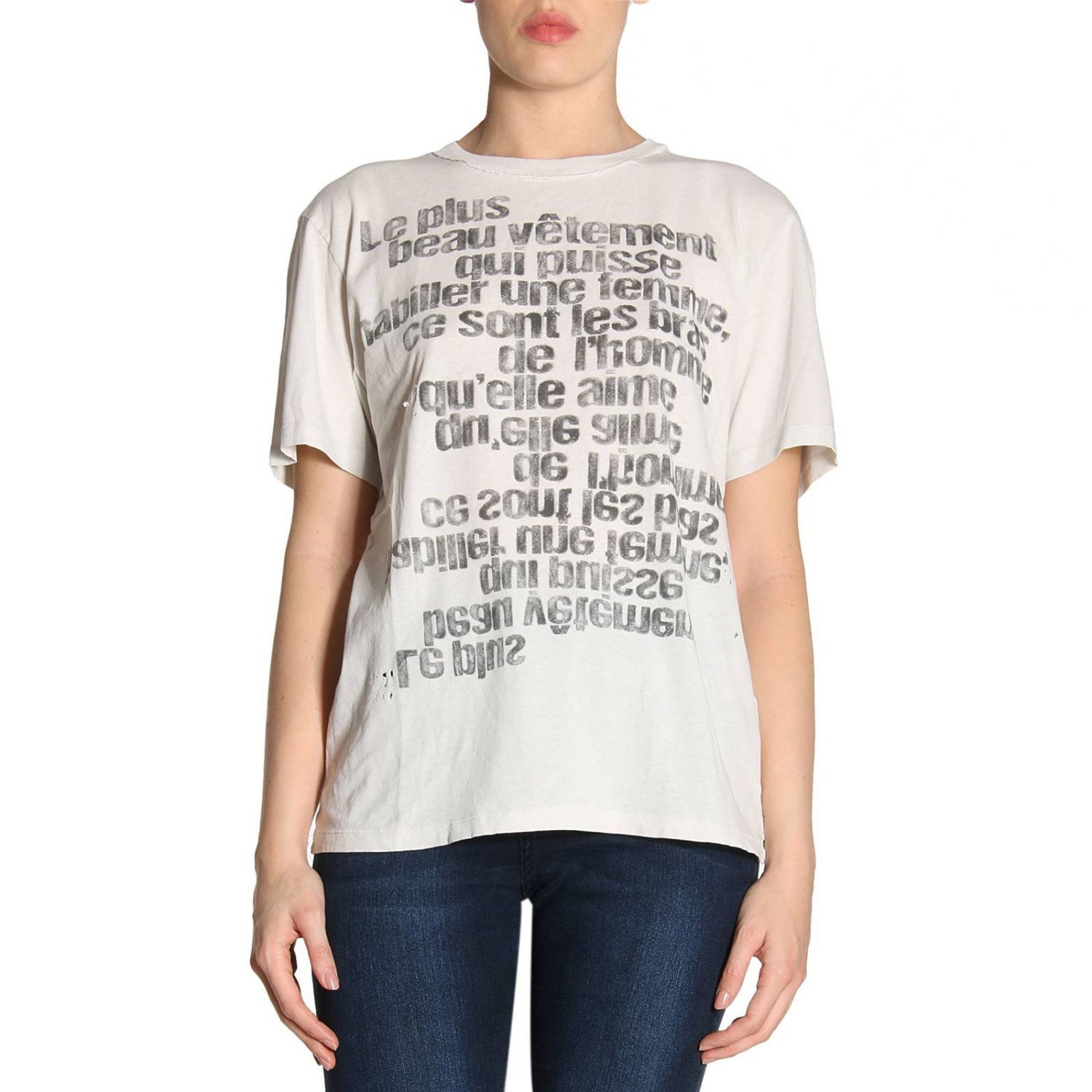 SAINT LAURENT: T-shirt women - White | T-Shirt Saint Laurent 499777 ...