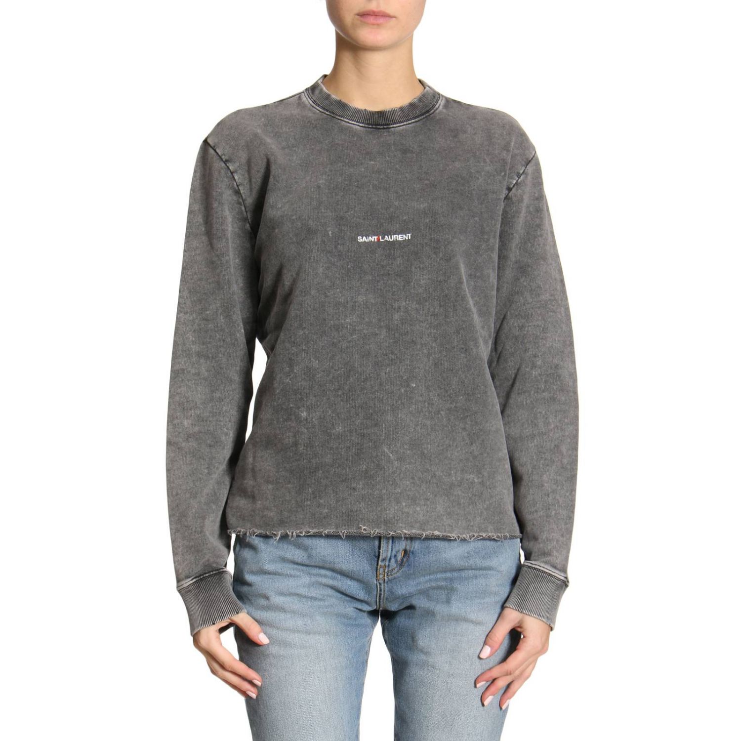 SAINT LAURENT: Sweater women | Sweater Saint Laurent Women Grey ...
