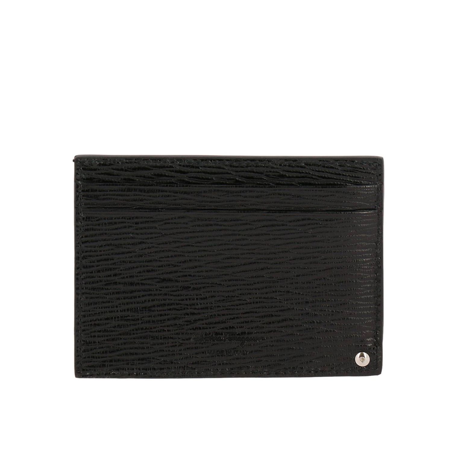 Salvatore Ferragamo Outlet: Porta carte di credito in vera pelle  antigraffio con gancio mediterraneo - Nero | Portafoglio Salvatore  Ferragamo 685915 66A061 GIGLIO.COM