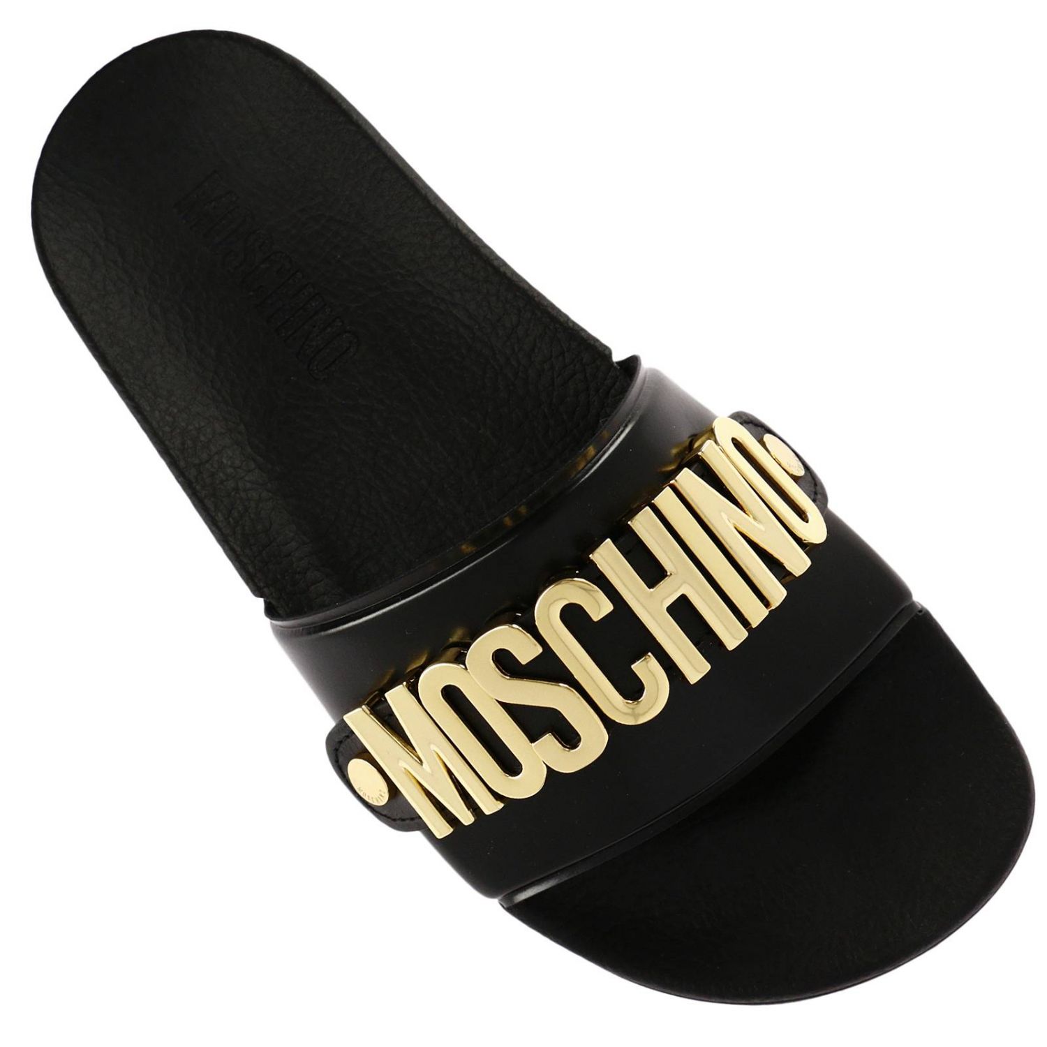 Moschino Couture Outlet Moschino slides low sandal in PVC and widegrained rubber with