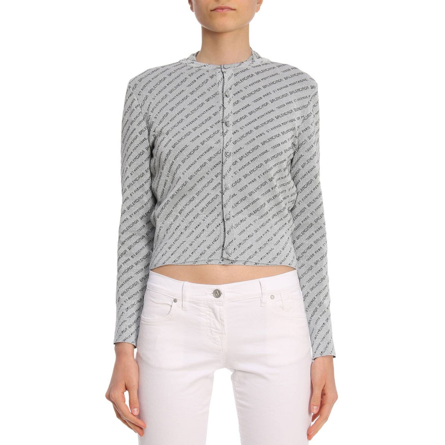 Balenciaga sweater womens silver online