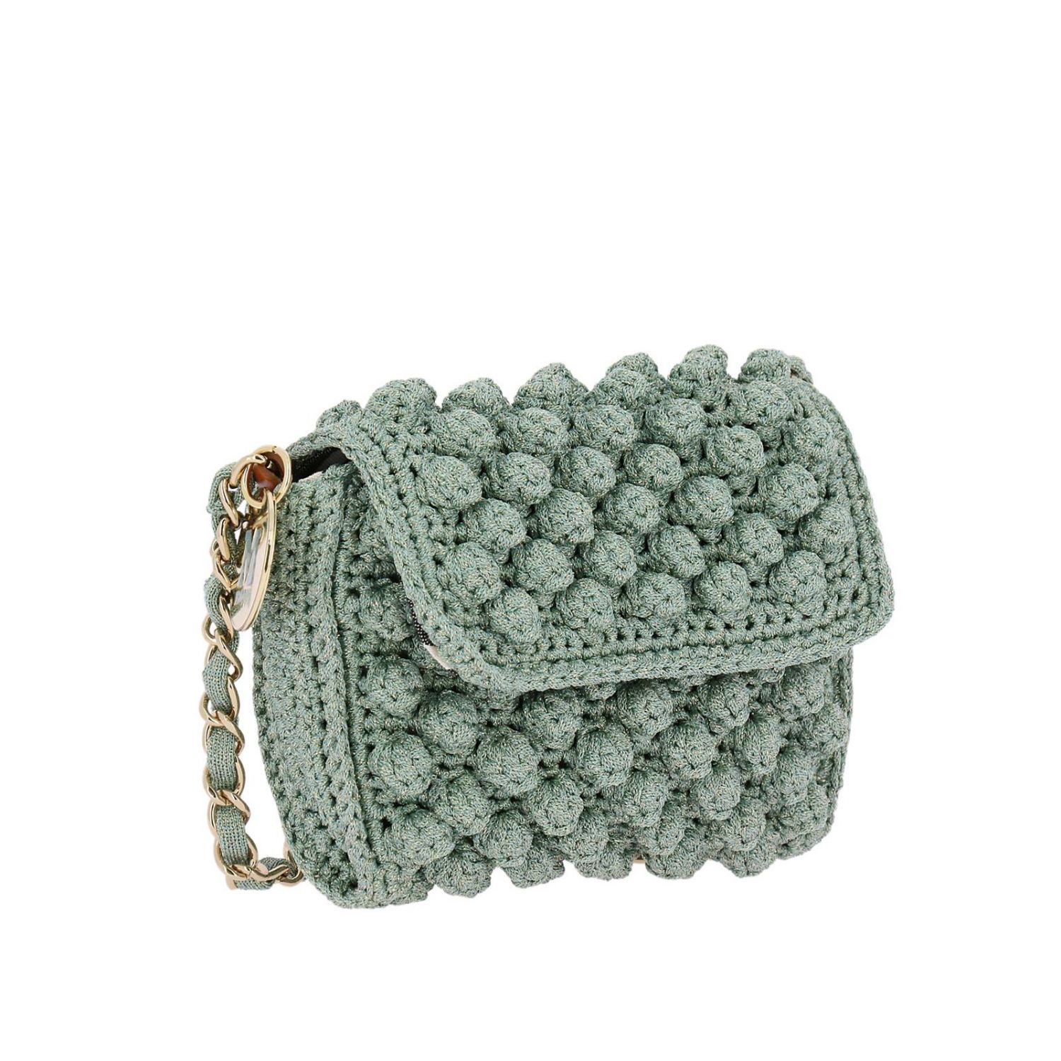 M Missoni Outlet: Borsa a tracolla mini in maglia lurex con motivo a nodi -  Ghiaccio | Borsa Mini M Missoni PD0BD068 2RC GIGLIO.COM
