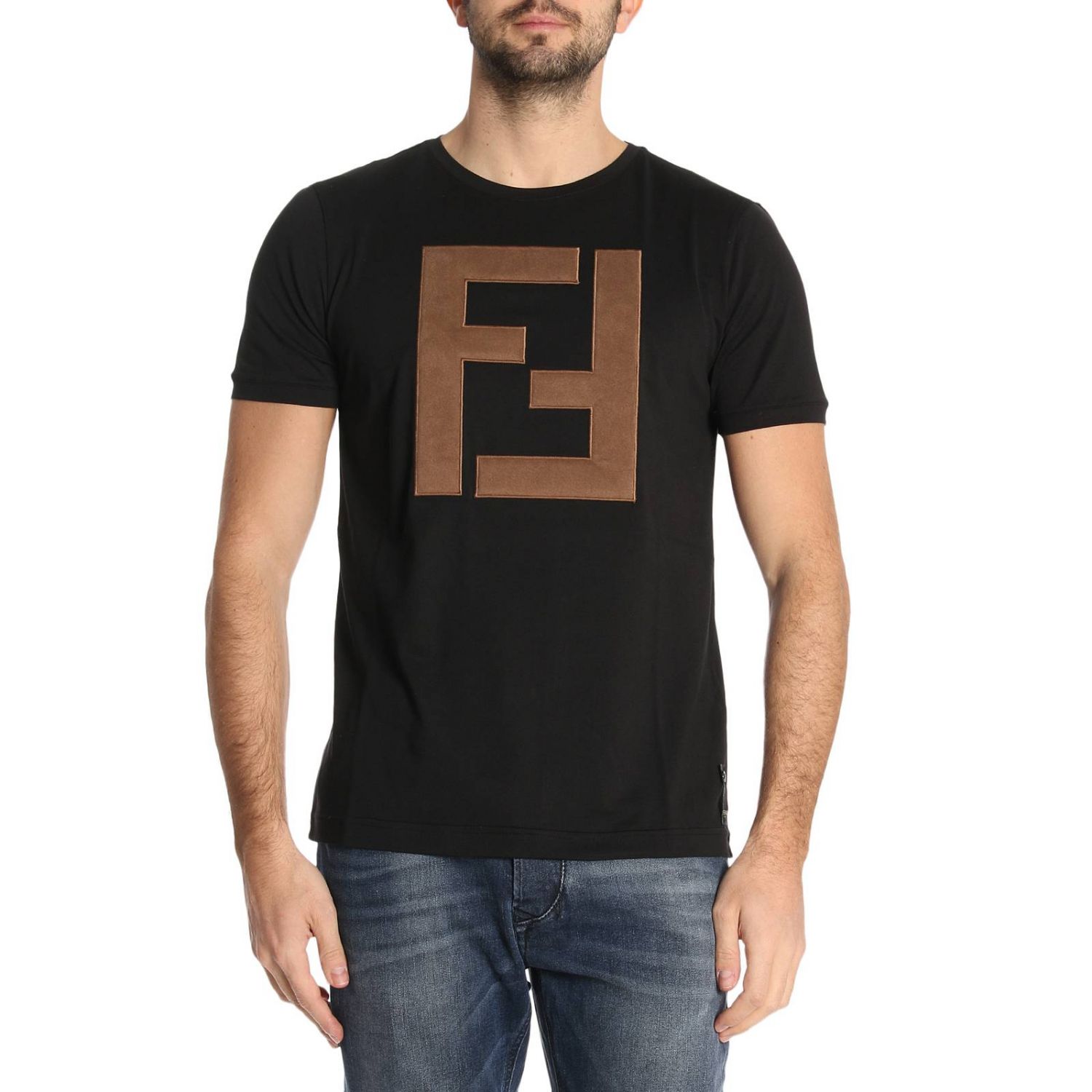 FENDI: T-shirt homme | T-Shirt Fendi Homme Noir | T-Shirt Fendi FY0894