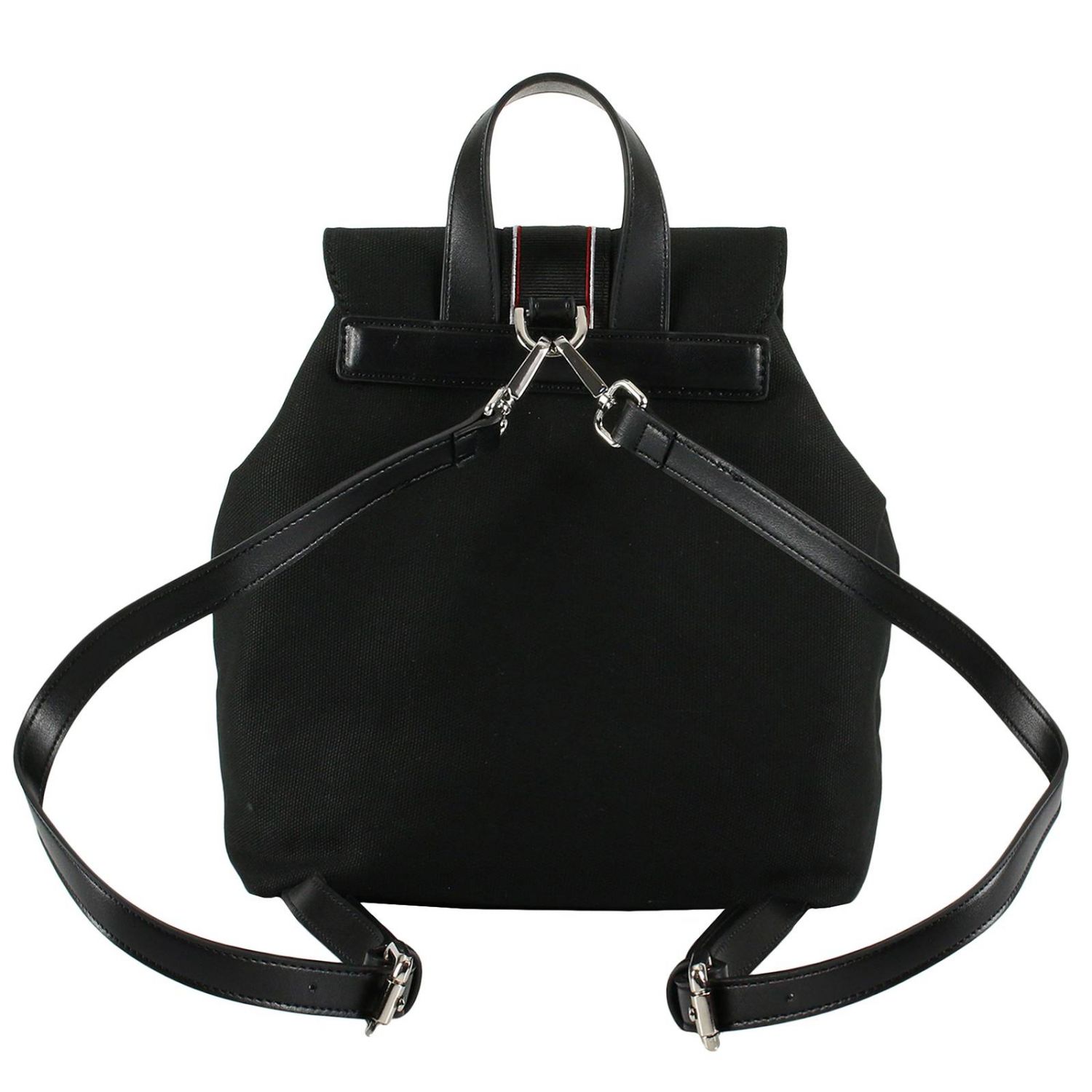 Pinko Outlet Zaino Abramide In Canvas Con Maxi Banda Bag Di Strass