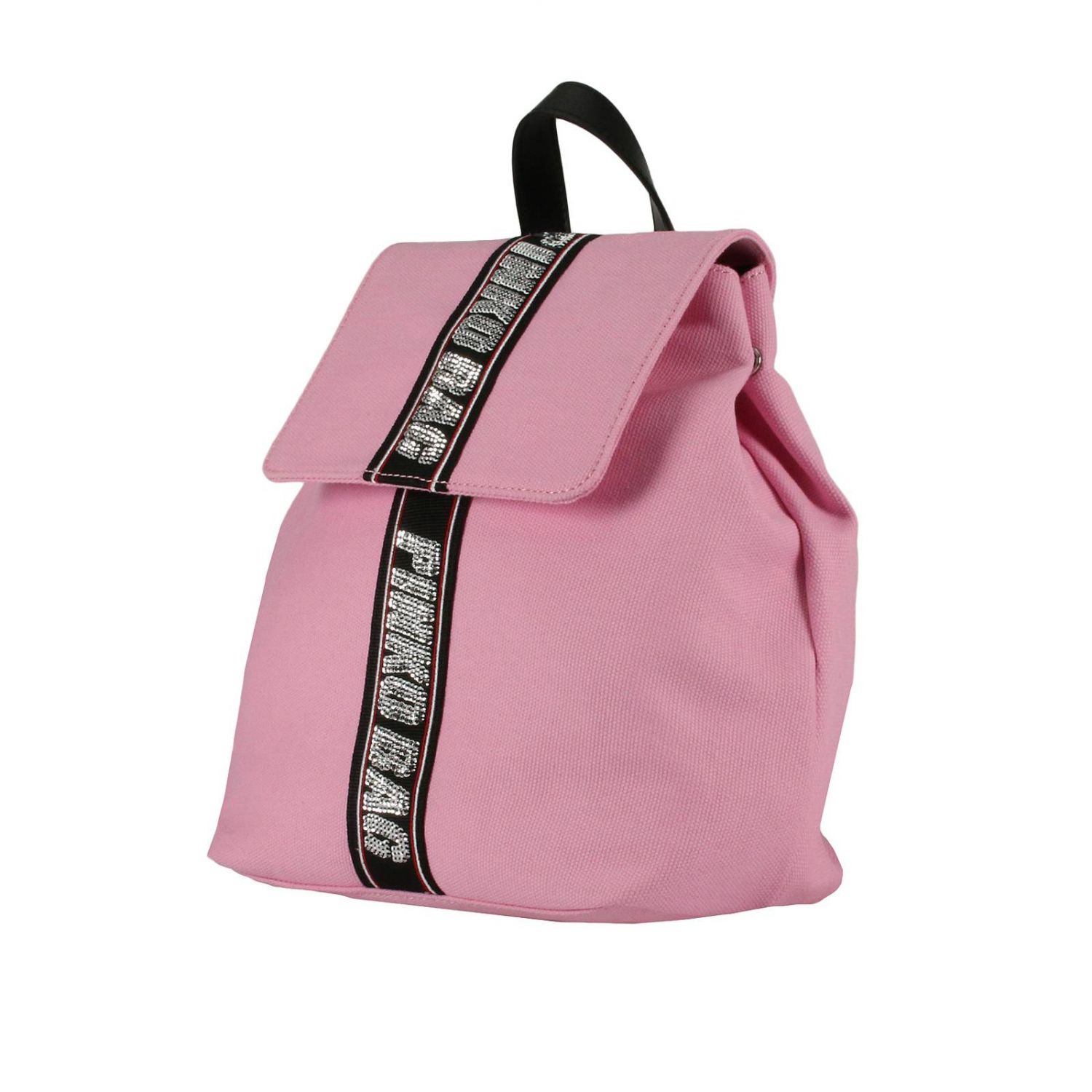 Pinko Outlet: Zaino Abramide in canvas con maxi banda Bag di strass - Rosa  | Zaino Pinko 1H20DT-Y4C9 ABRAMIDE GIGLIO.COM