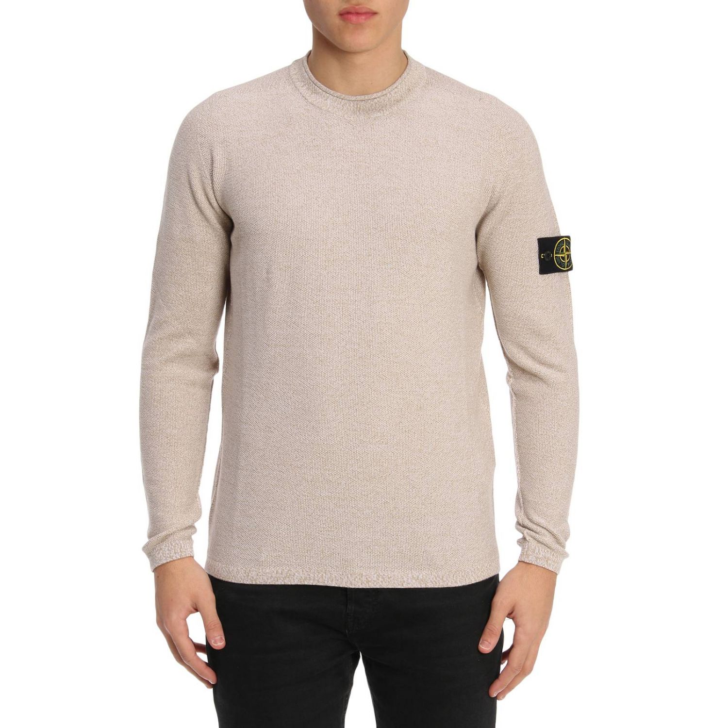 beige stone island t shirt