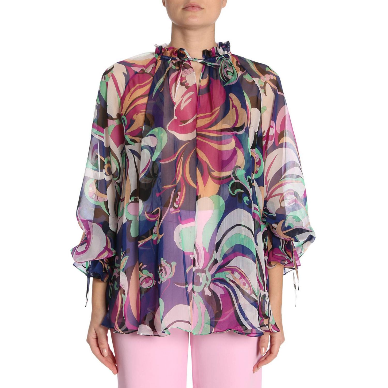 Emilio Pucci Outlet: Top women - Blue | Top Emilio Pucci 81RM30 81731 ...