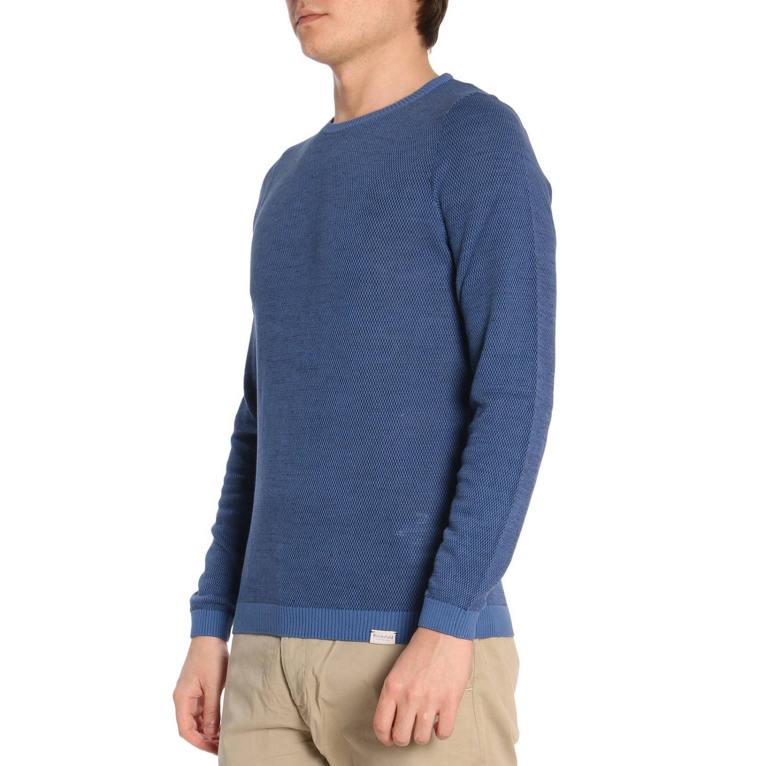 Brooksfield Outlet: Sweater men | Sweater Brooksfield Men Gnawed Blue ...