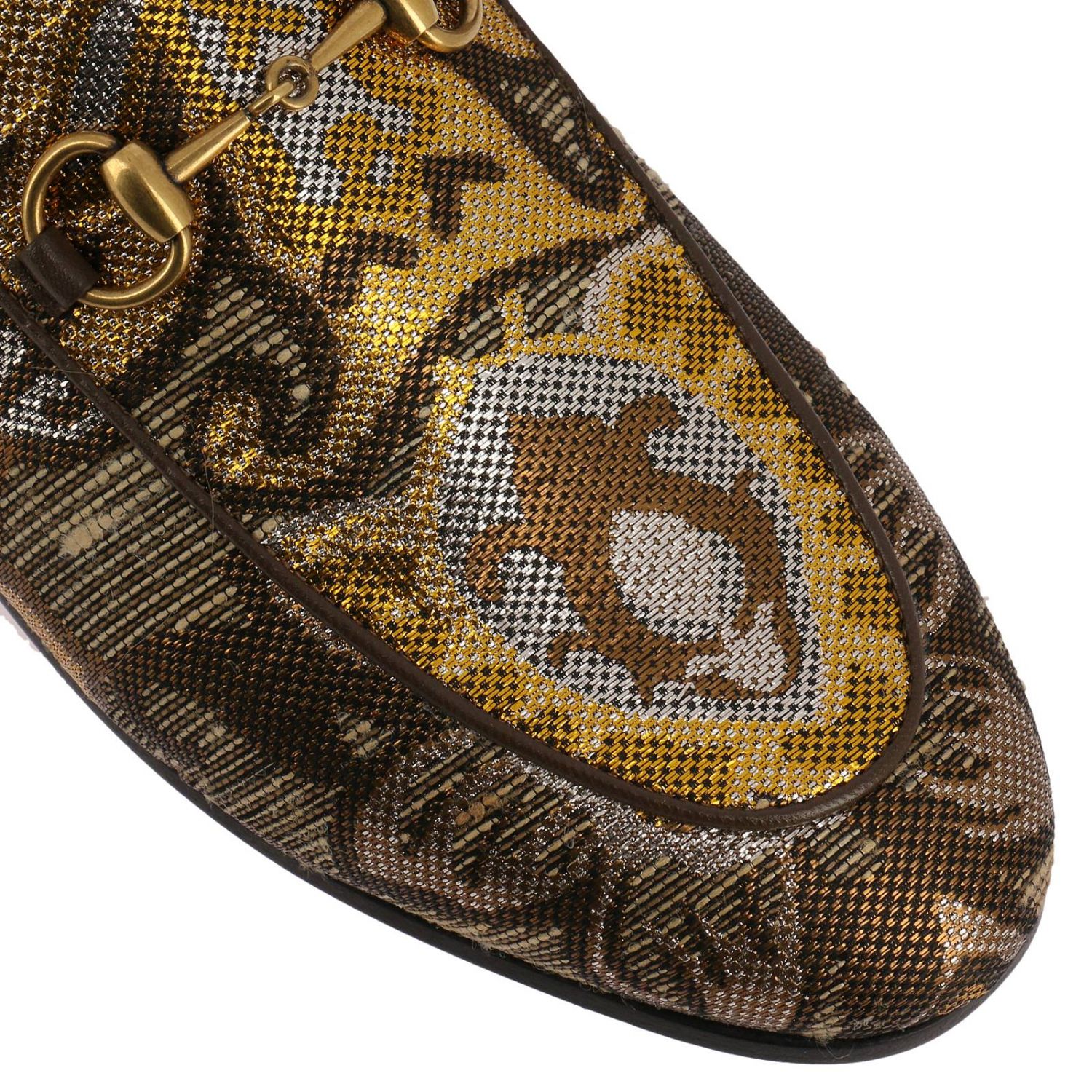 gold gucci flats