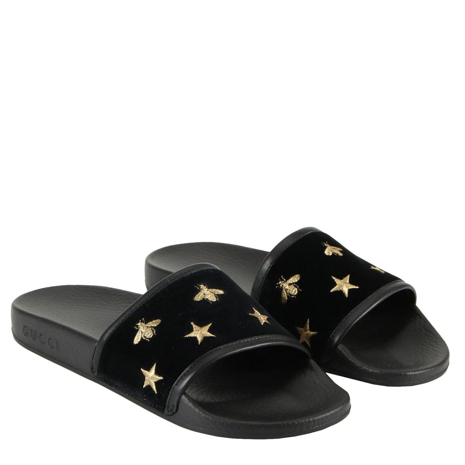 GUCCI: Zapatos mujer | Sandalias Planas Gucci Mujer Negro | Sandalias