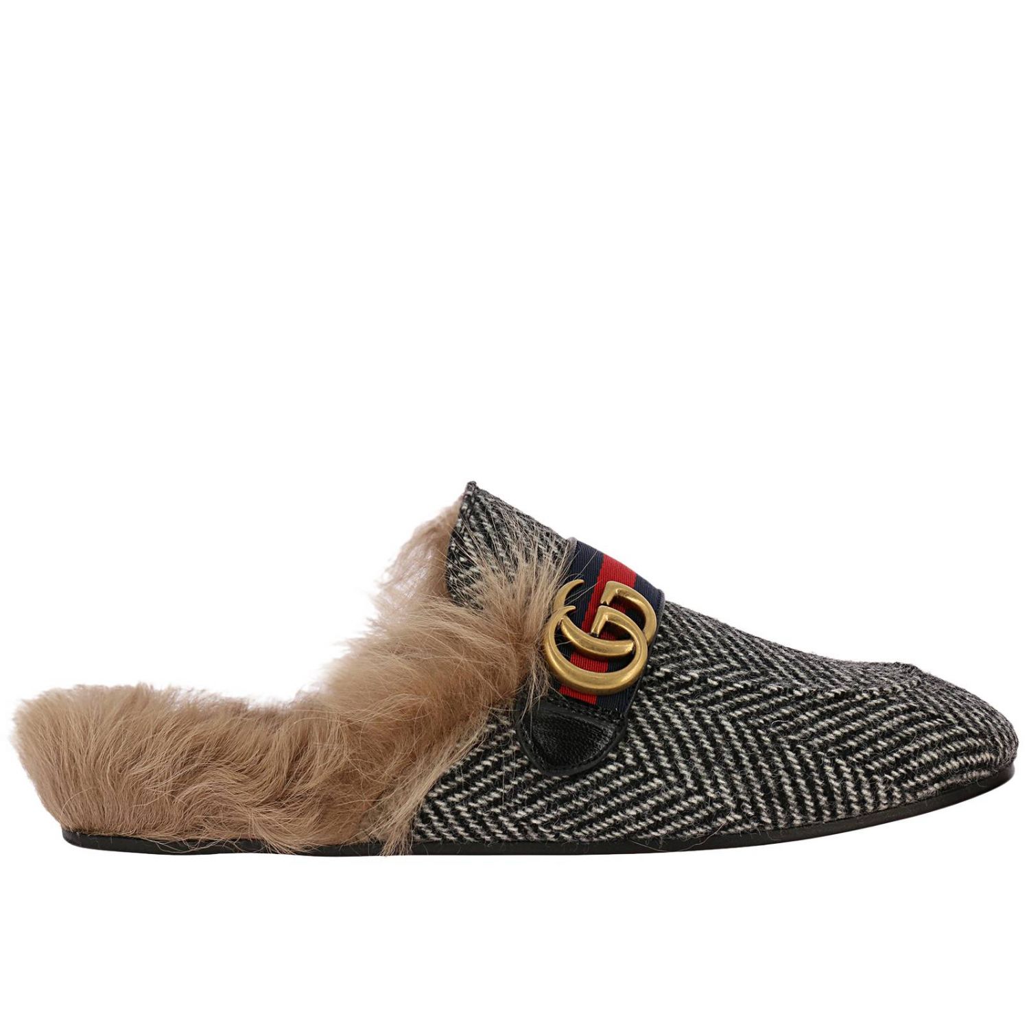 Mocassini Gucci in Pelliccia Nero taglia 39 EU - 22390249