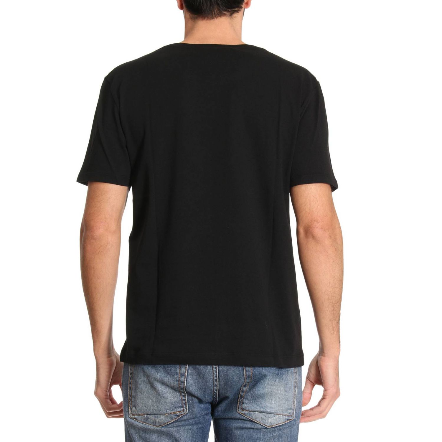 GUCCI: T-shirt in puro cotone con stampa Classic - Nero | T-Shirt Gucci  440103 X3F05 GIGLIO.COM