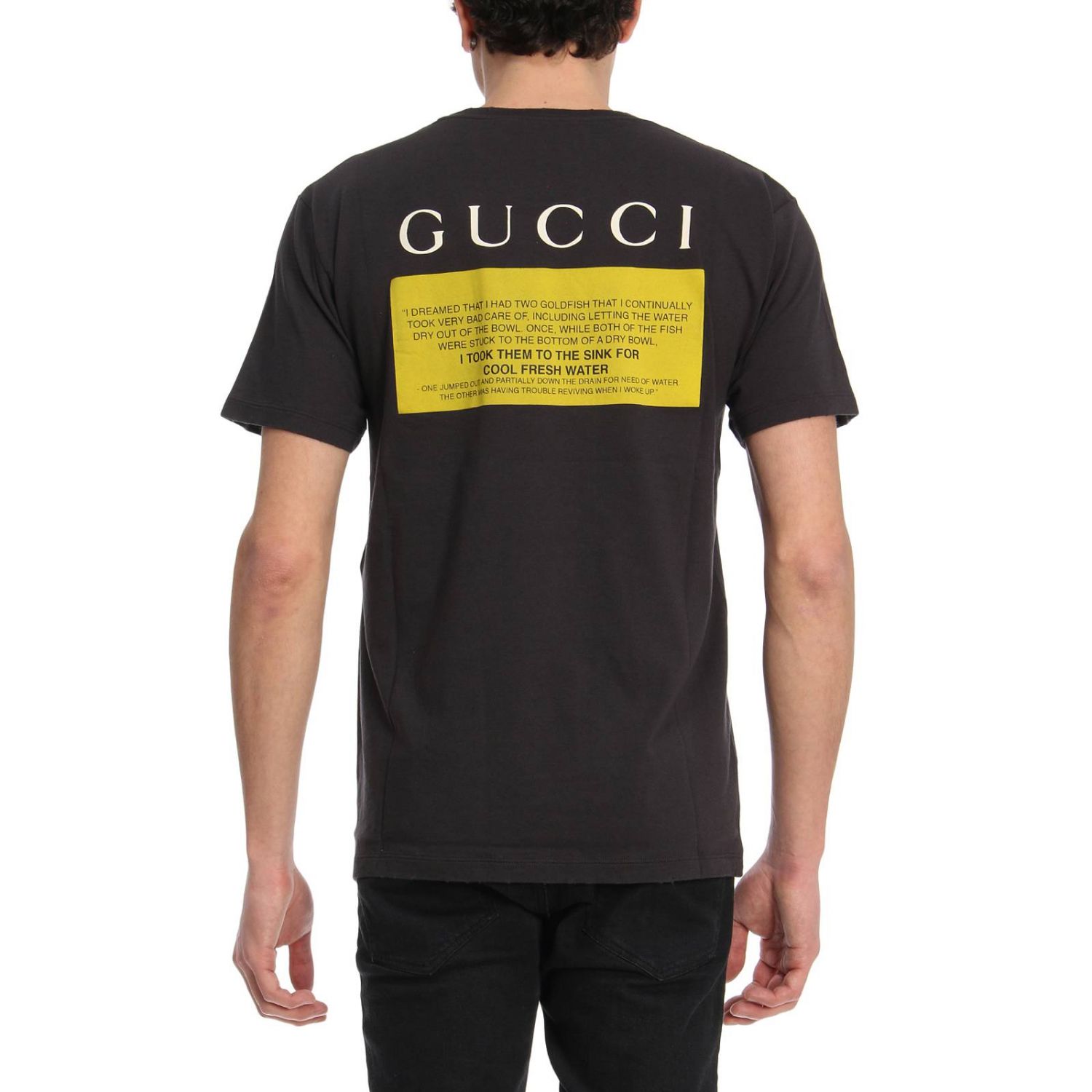 black and gold gucci t shirt
