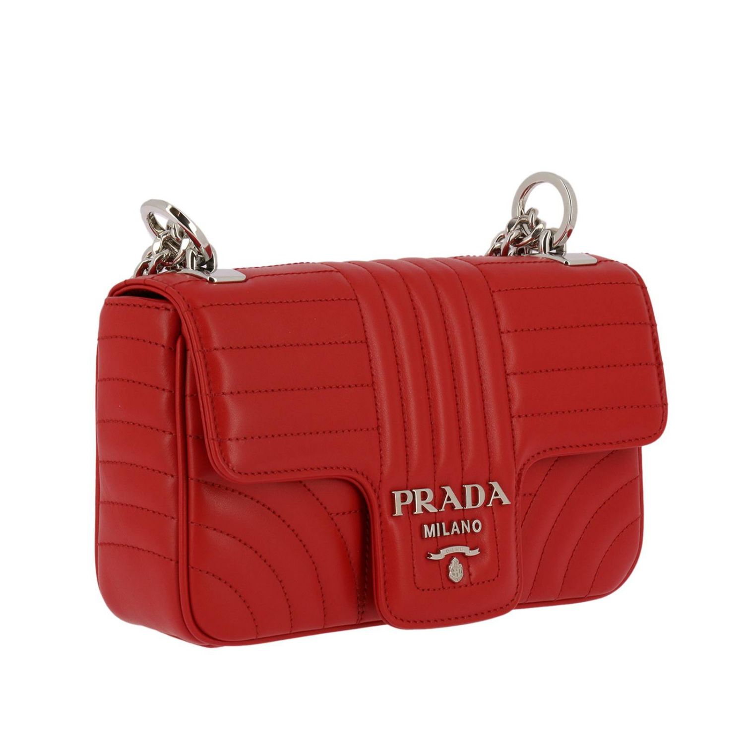PRADA: Bolso de hombro mujer - Rojo | Mini Bolso Prada 1BD107 2D91  GIGLIO.COM