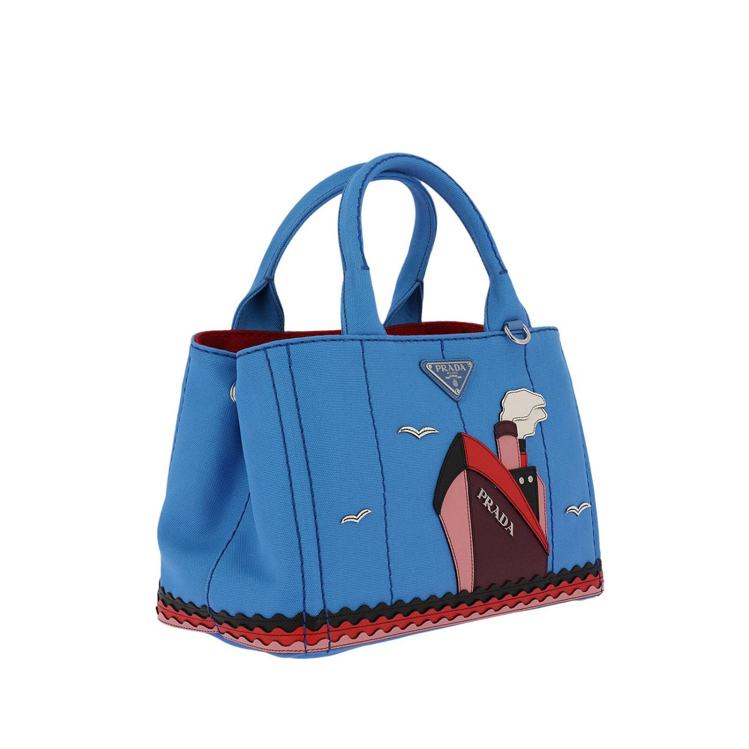 Prada Outlet: Schultertasche damen - Hellblau | Handtasche Prada 1BG439 ...