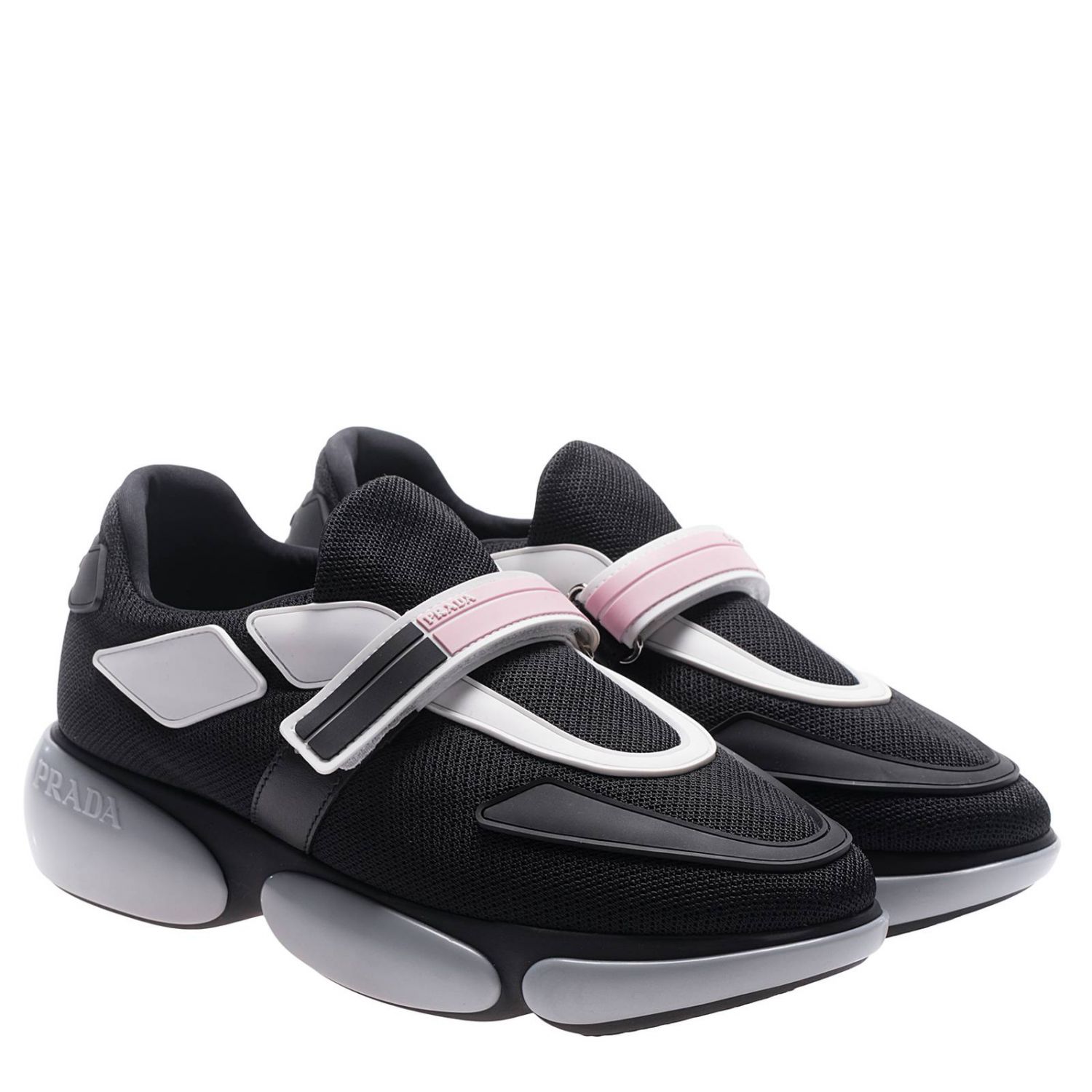 black and pink prada sneakers