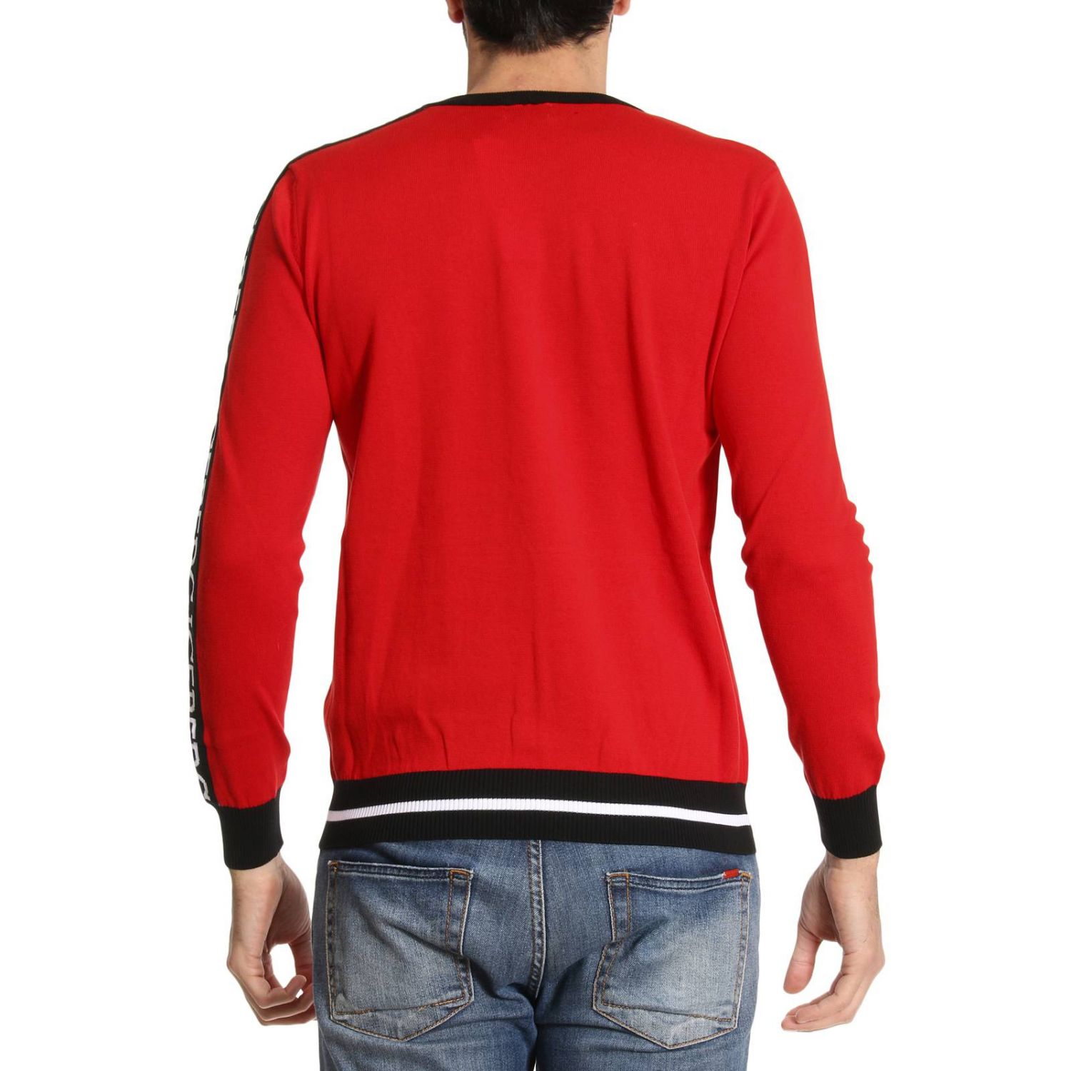 Iceberg Outlet: Maglia a manica lunga in puro cotone con banda laterale e  logo - Rosso | Maglia Iceberg A015 7633 GIGLIO.COM