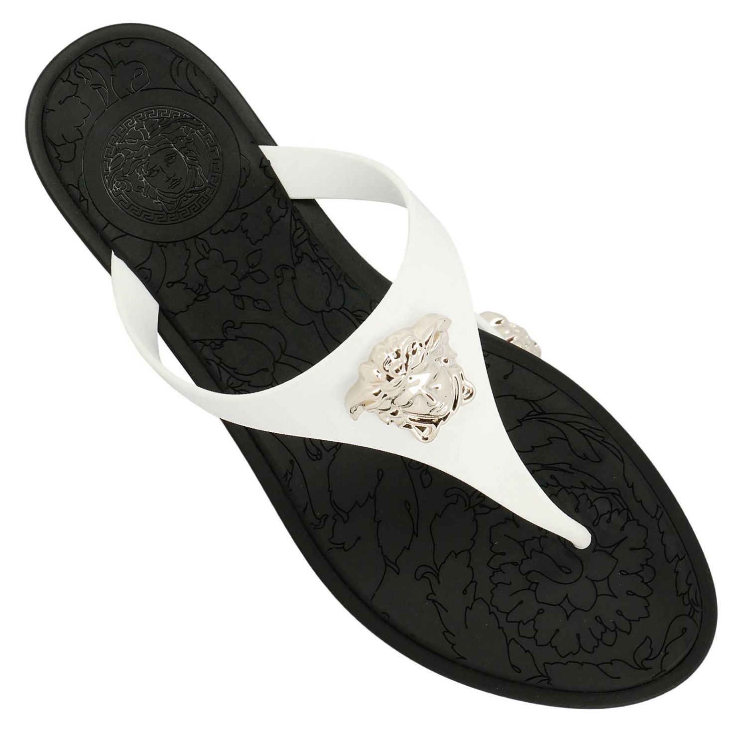 VERSACE Shoes women White Flat Sandals Versace DSR257C DGOM8