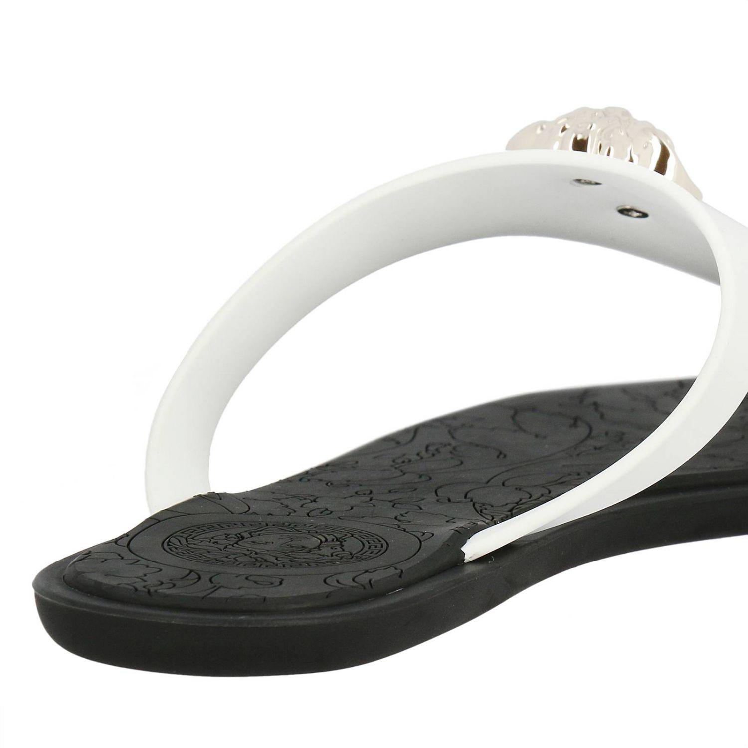 VERSACE Shoes women White Flat Sandals Versace DSR257C DGOM8