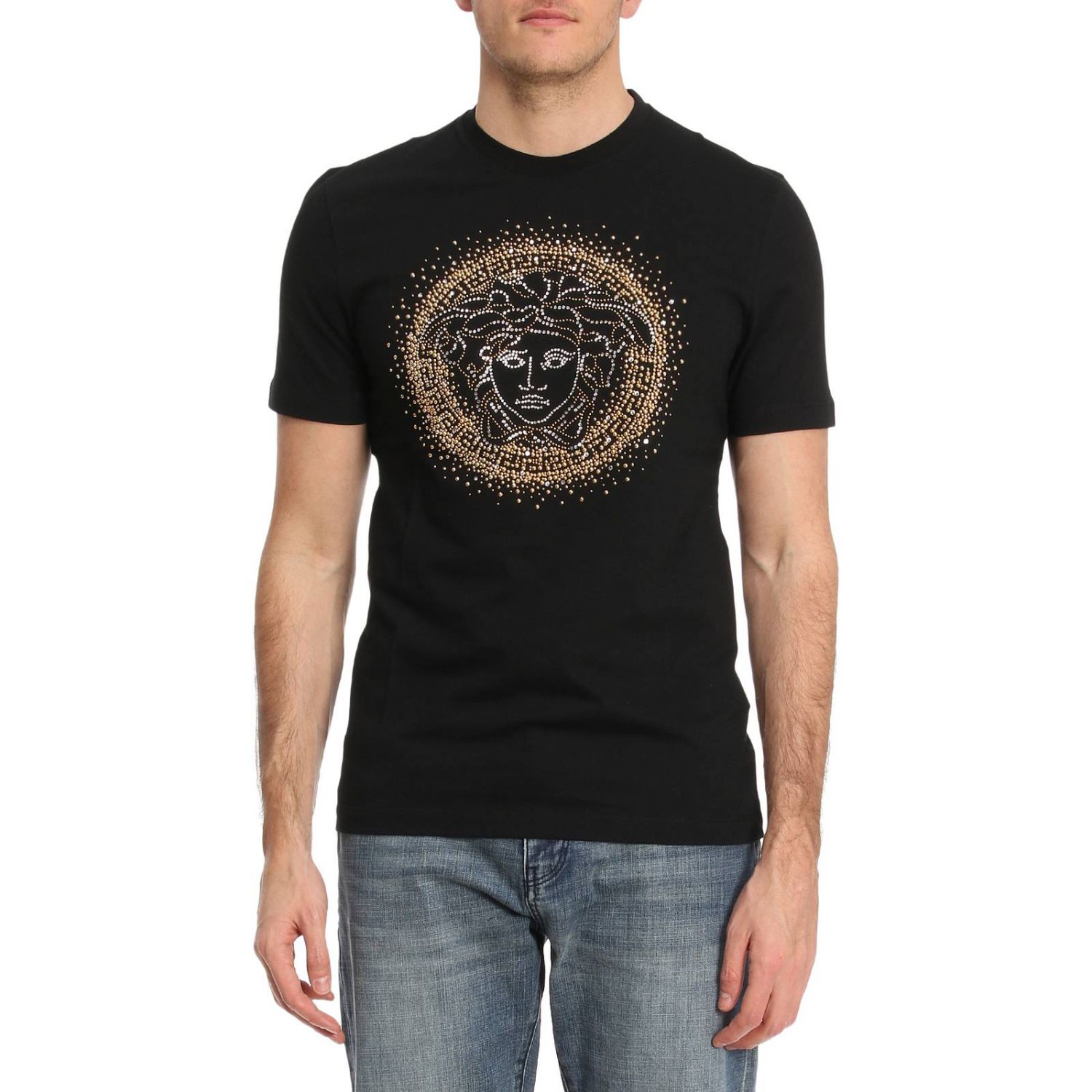 VERSACE: T-shirt men - Black | T-Shirt Versace A79160 A224620 GIGLIO.COM