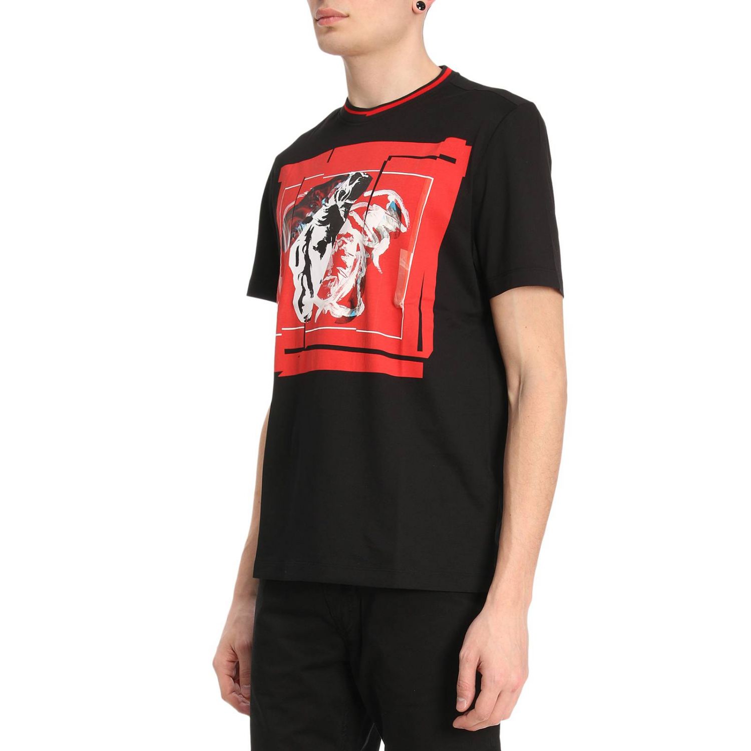 versace black and red t shirt