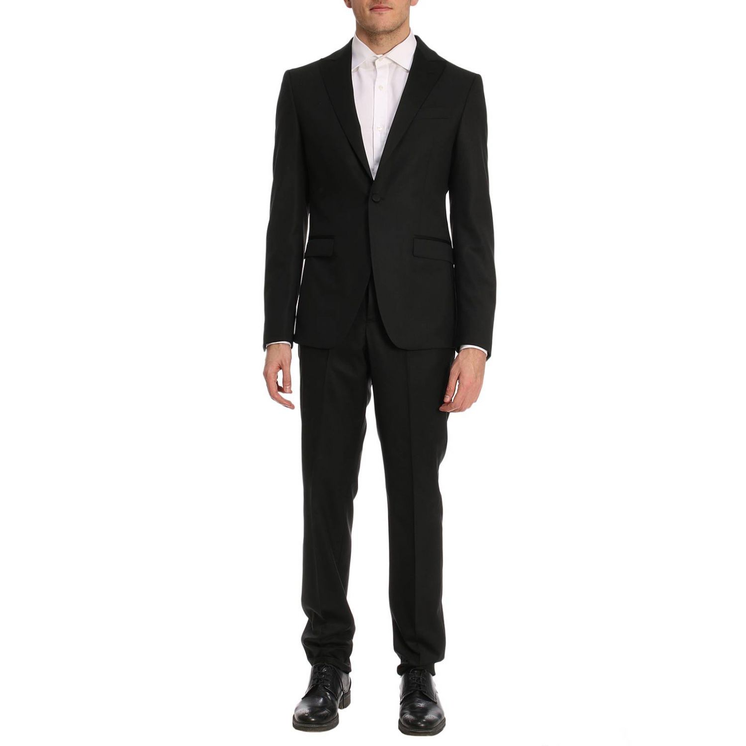 Versace Collection Outlet: Abito New fashion line da smoking monopetto a un  bottone drop 7 in lana con fondo 17 - Nero | Abito Versace Collection  V100108 VT00057 GIGLIO.COM