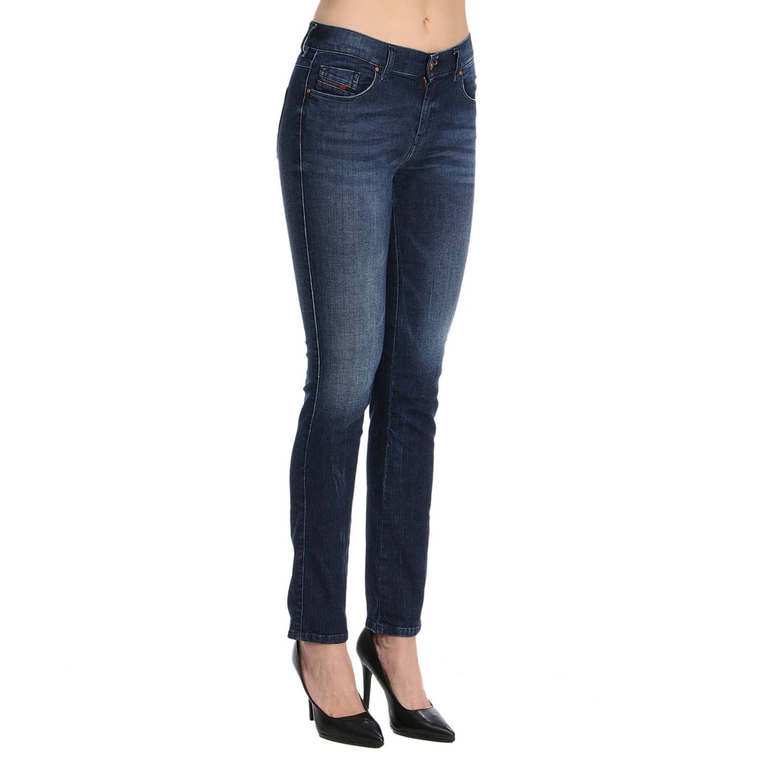 Diesel Outlet: Jeans Sandy regular slim straight con effetto used - Denim | Jeans  Diesel 00SFXN 0685T GIGLIO.COM