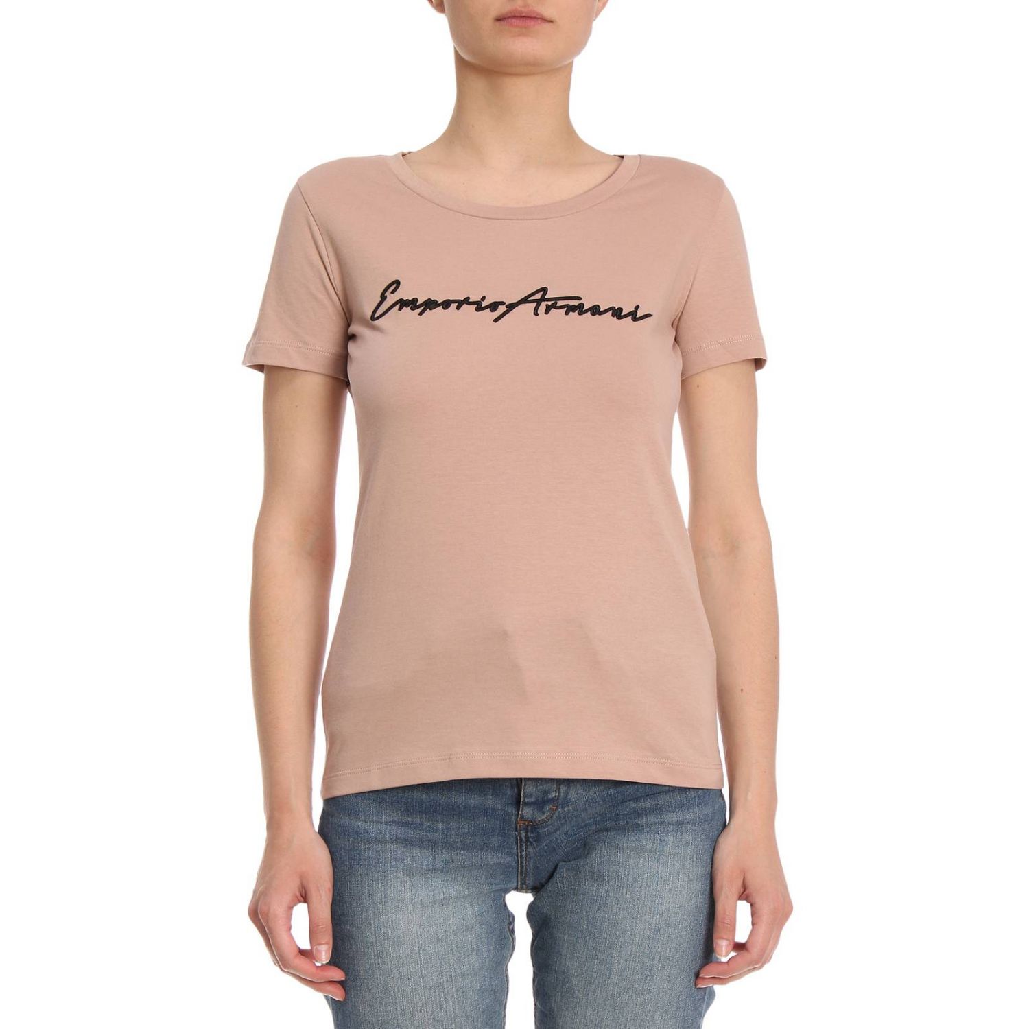 Emporio Armani Outlet: T-shirt women - Pink | T-Shirt Emporio Armani ...