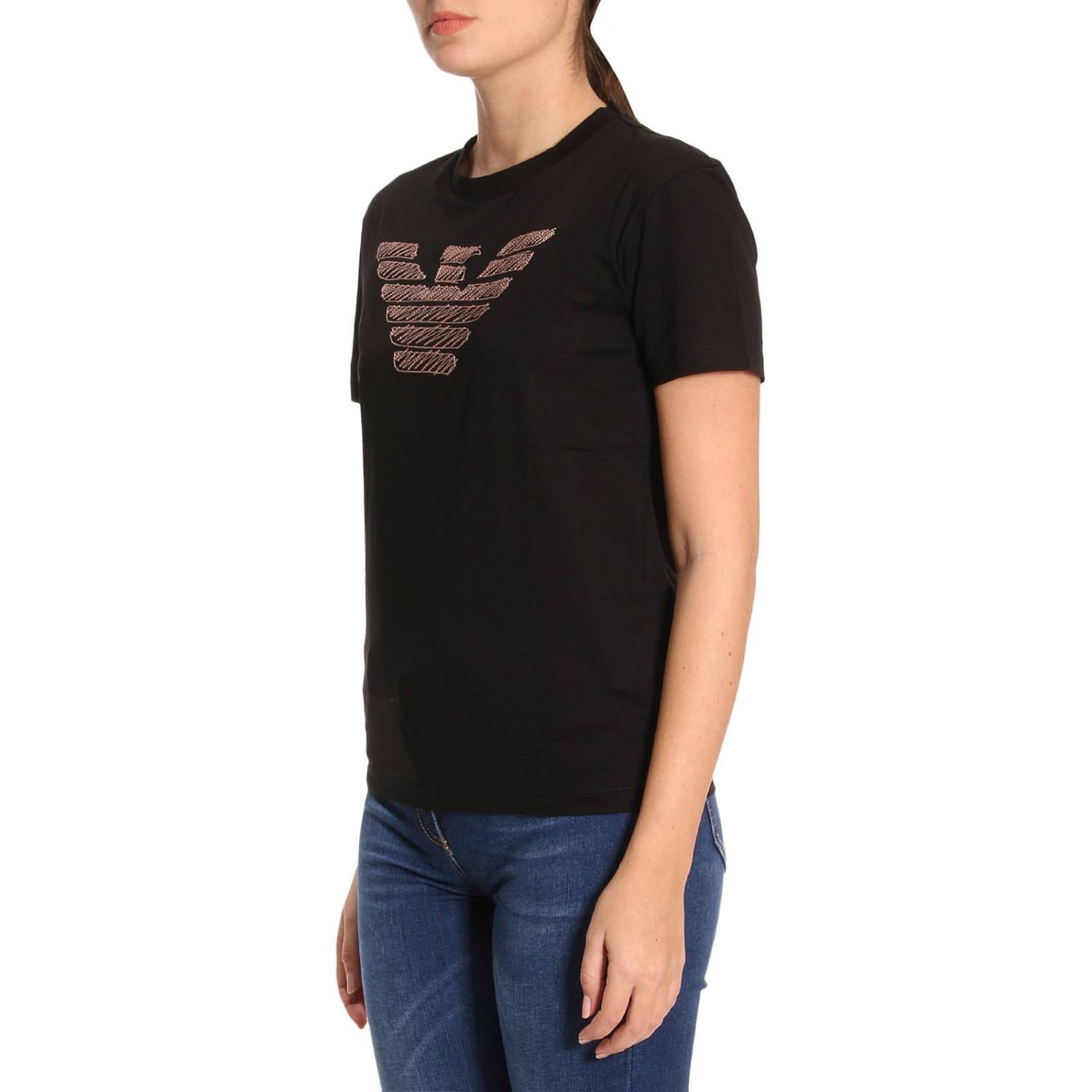 Emporio Armani Outlet: T-shirt women - Black | T-Shirt Emporio Armani ...