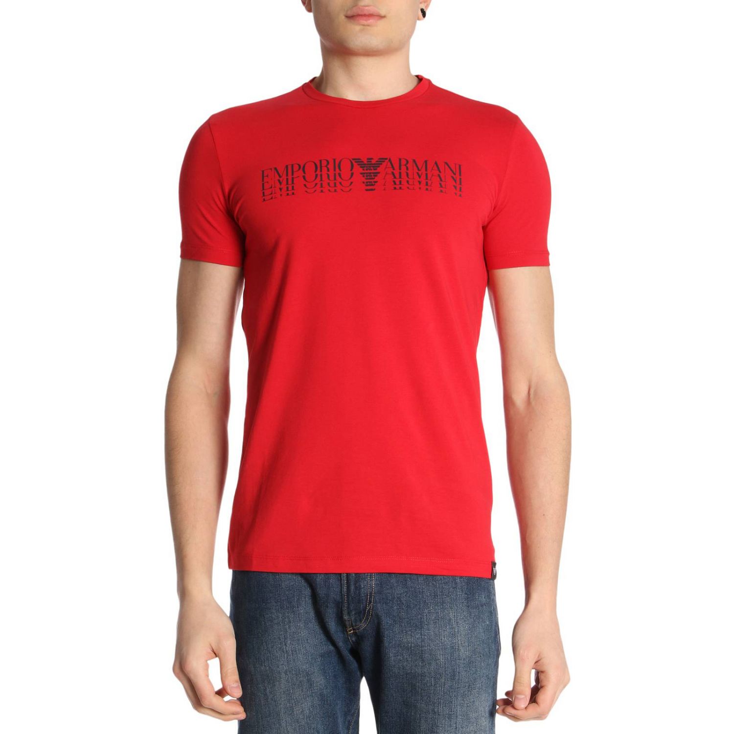 mens red armani t shirt