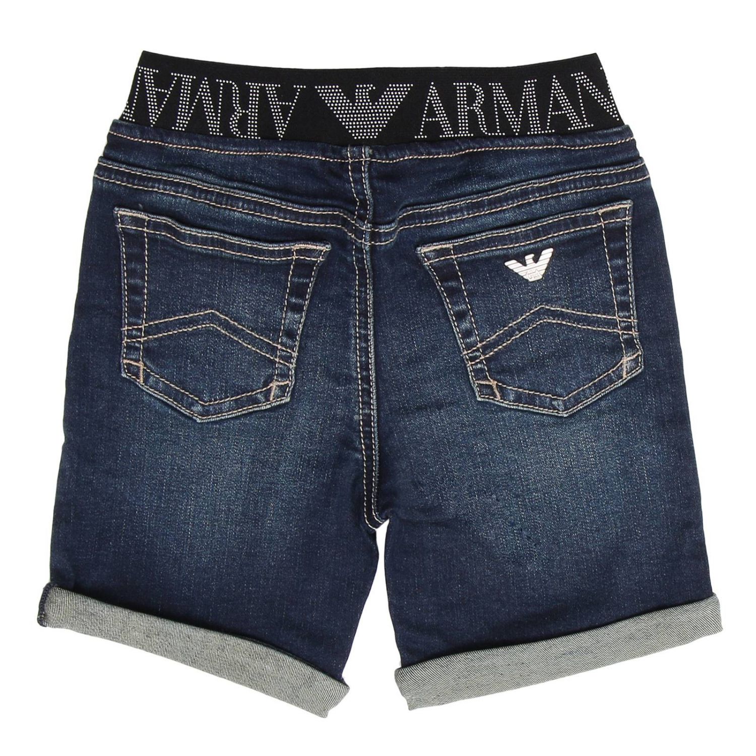 Armani Baby Outlet Bermuda denim stretch used con vita elasticizzata