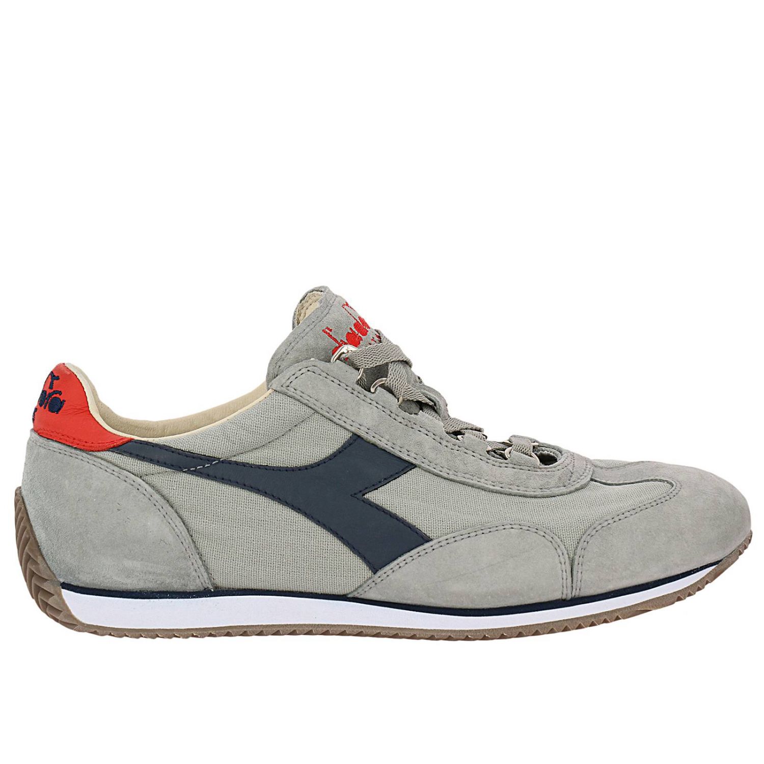 Diadora Heritage Outlet: Sneakers Equipe stone wash in camoscio canvas e  pelle a contrasto con suola in gomma - Grigio | Sneakers Diadora Heritage  156988 GIGLIO.COM