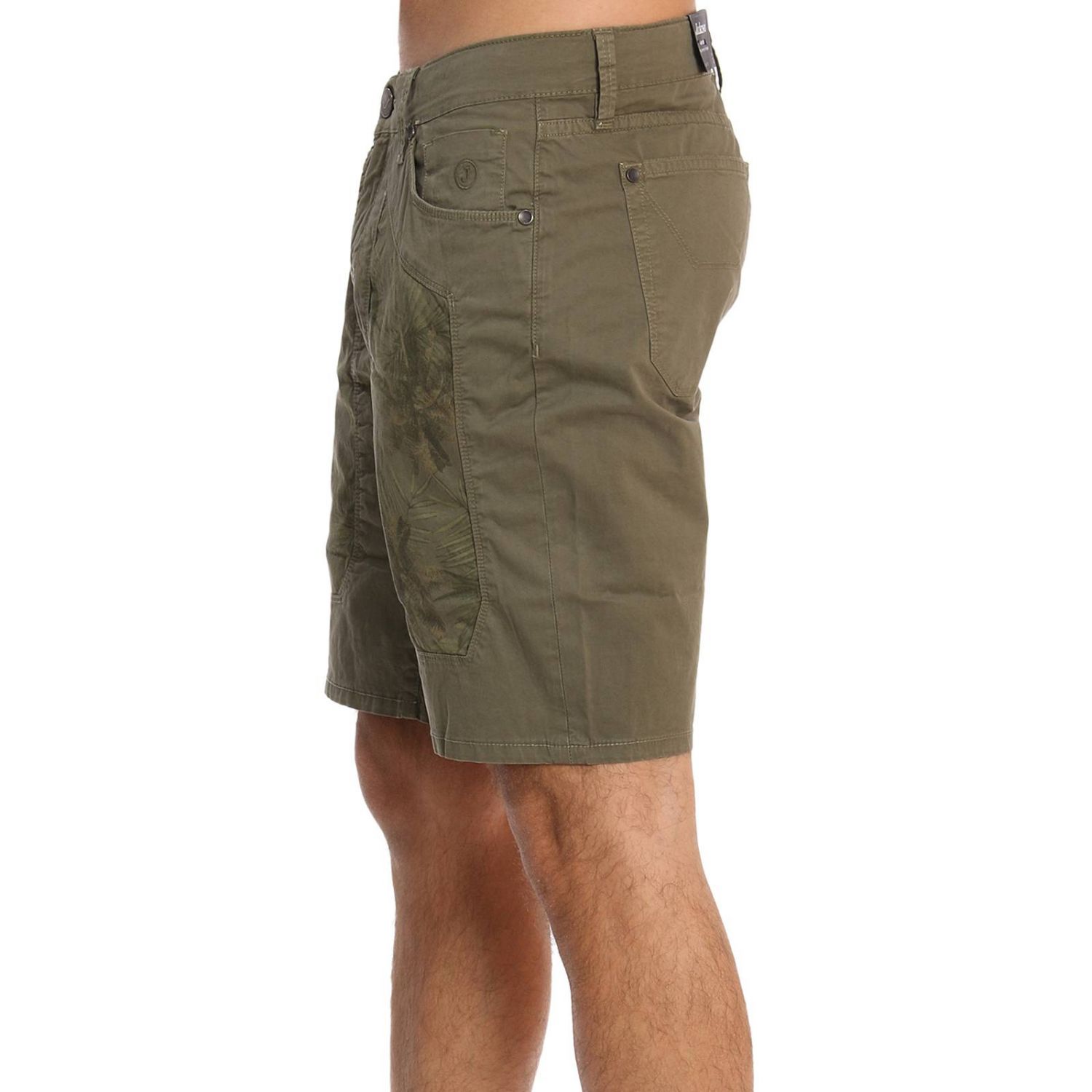 Jeckerson Outlet: Bermuda BE01 in cotone con maxi toppe - Militare |  Pantalone Jeckerson BE01 PT10963 GIGLIO.COM